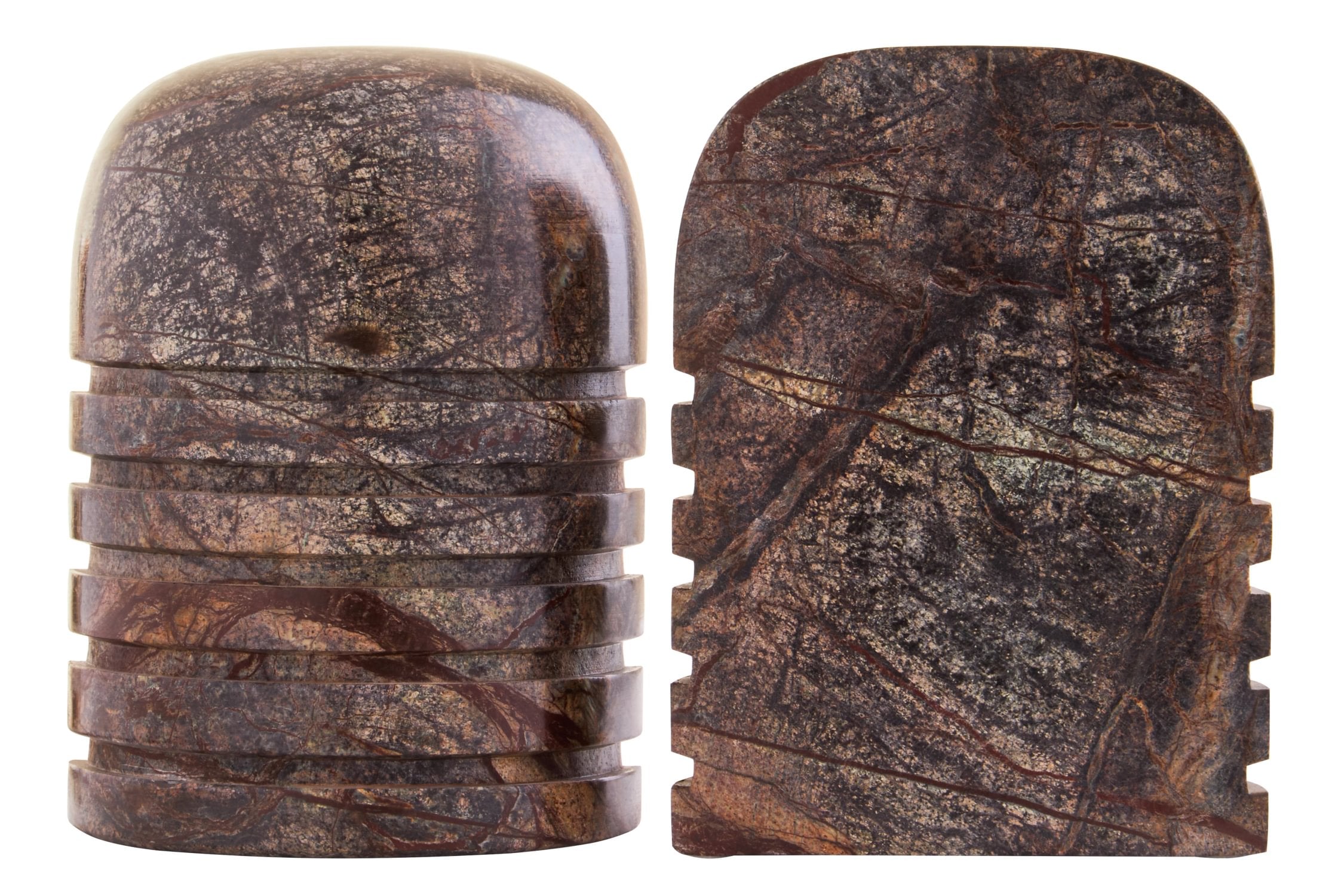 Set of 2 Sylvan Forest Green Marble Bookends