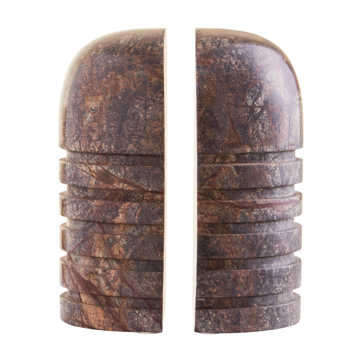 Set of 2 Sylvan Forest Green Marble Bookends