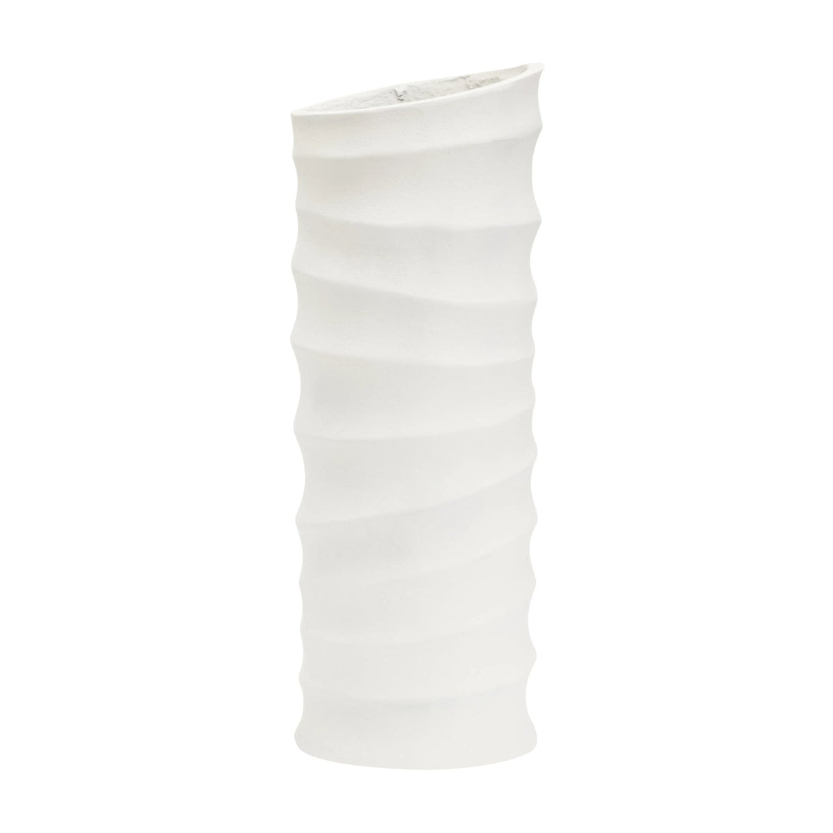 Ripple Small Ivory Finish Rippled Aluminium Vase