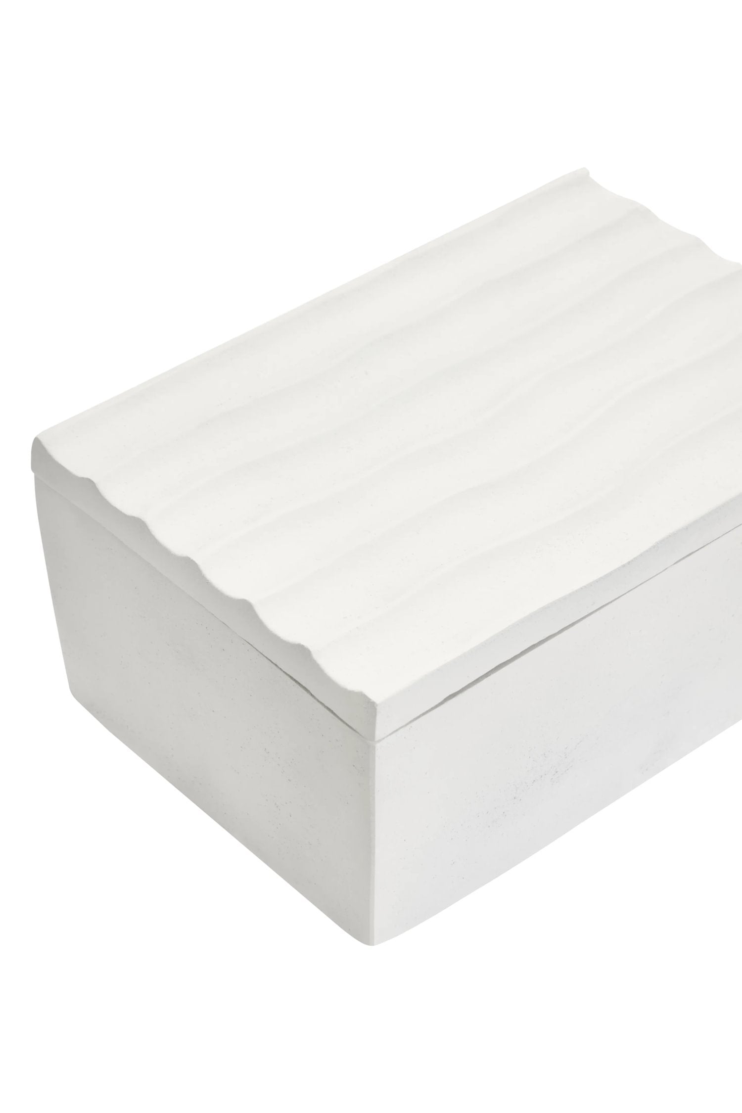 Ripple Large Ivory Finish Rippled Aluminium Box