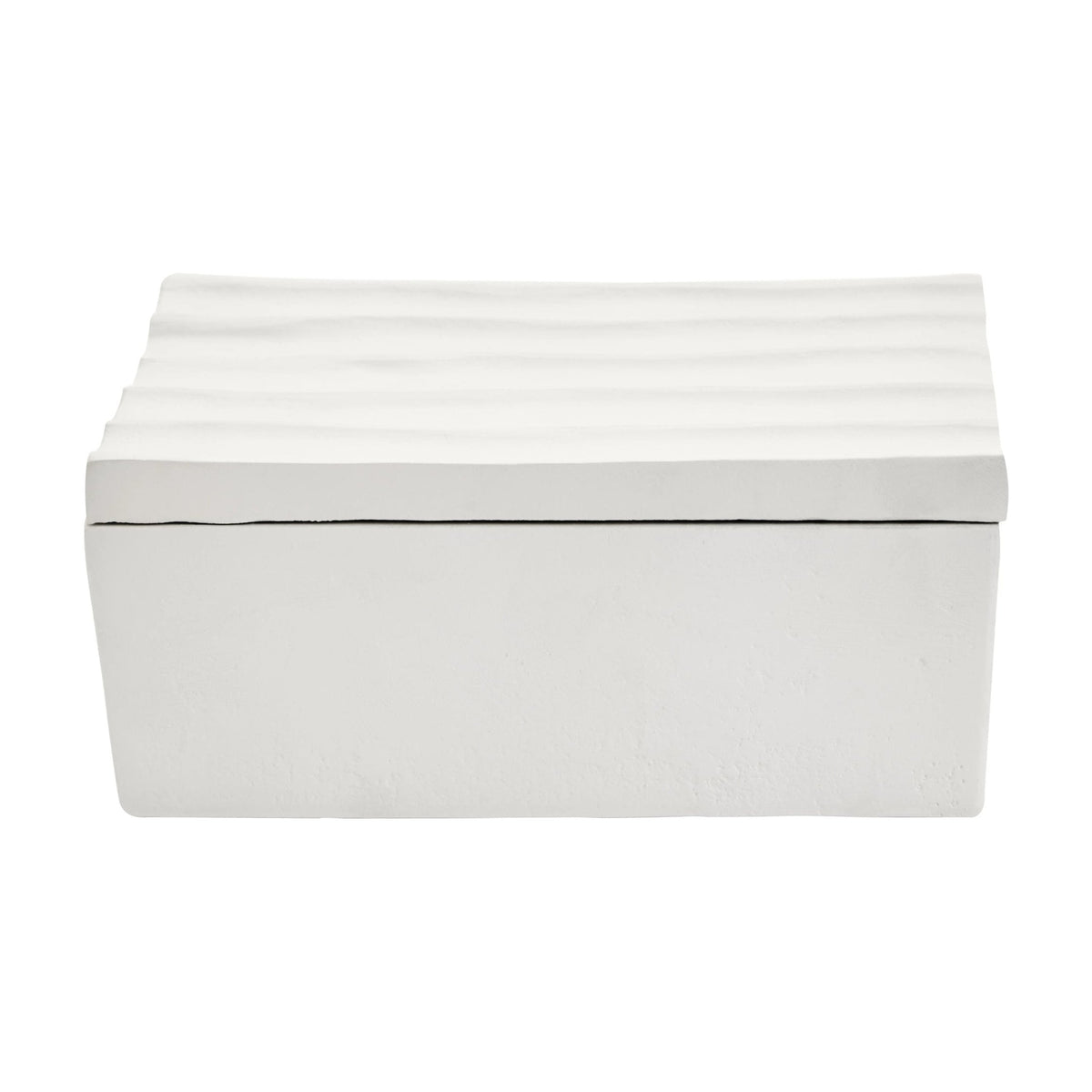 Ripple Small Ivory Finish Rippled Aluminium Box