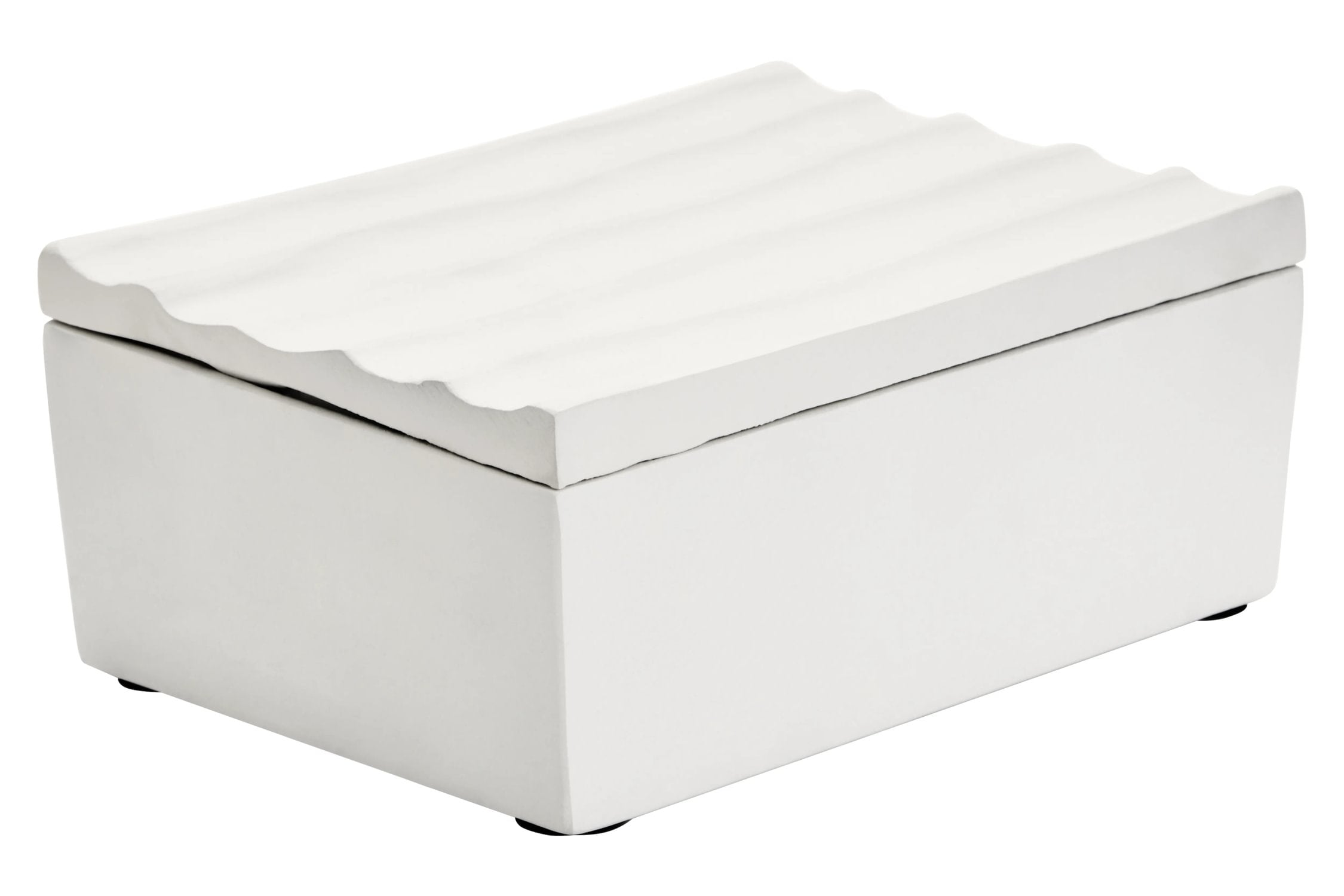 Ripple Small Ivory Finish Rippled Aluminium Box
