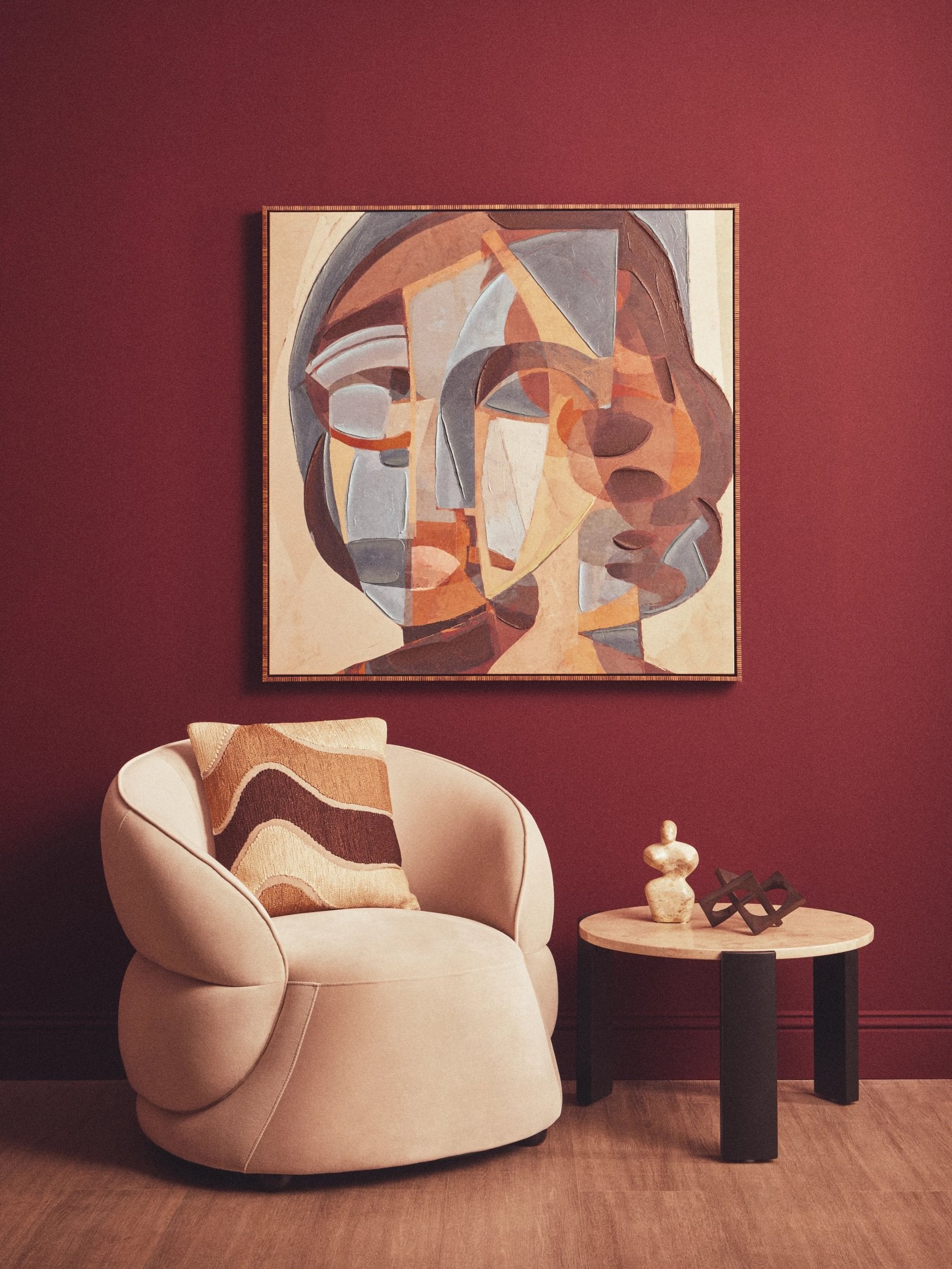 Cacao Chocolate Marble Abstract Sculpture