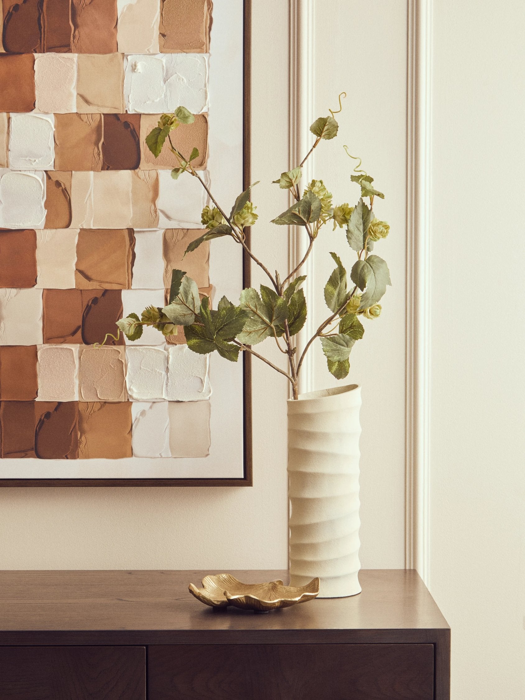 Ripple Small Ivory Finish Rippled Aluminium Vase