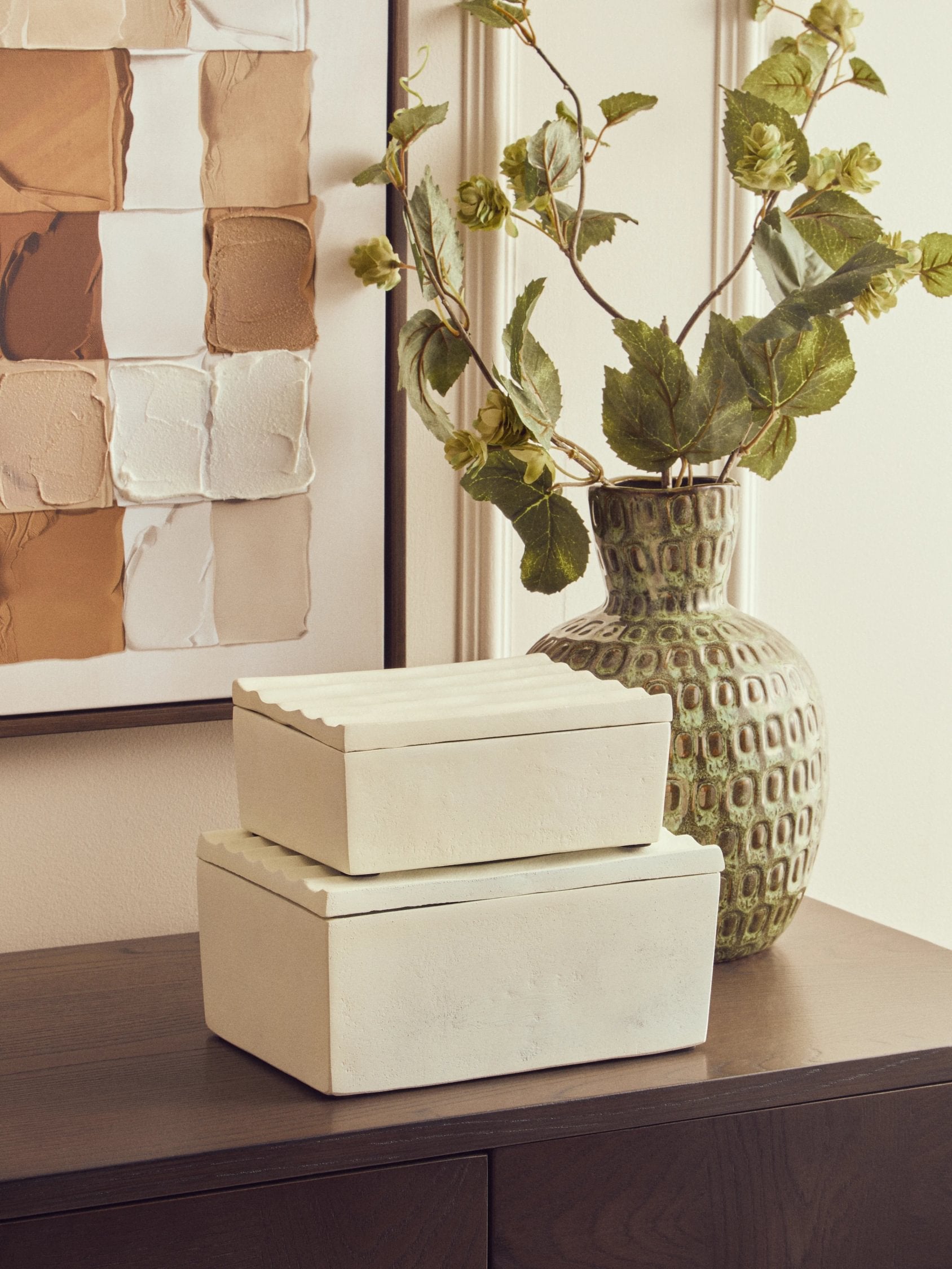 Ripple Large Ivory Finish Rippled Aluminium Box