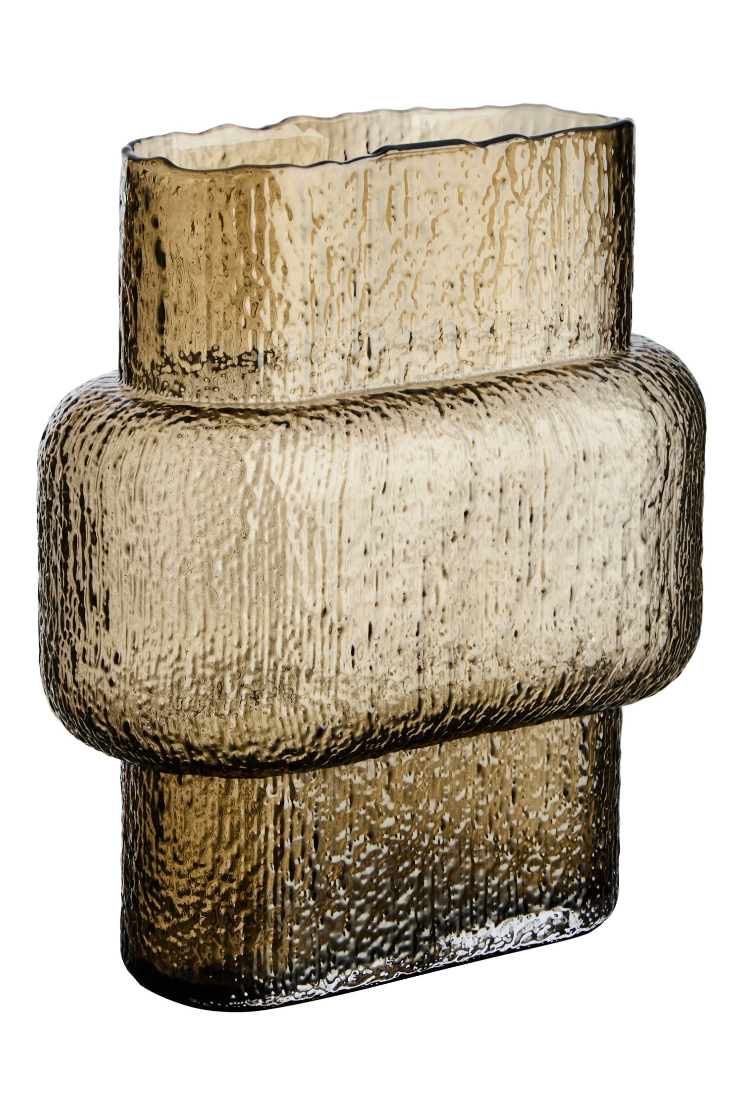 Reef Large Brown Textured Glass Vase