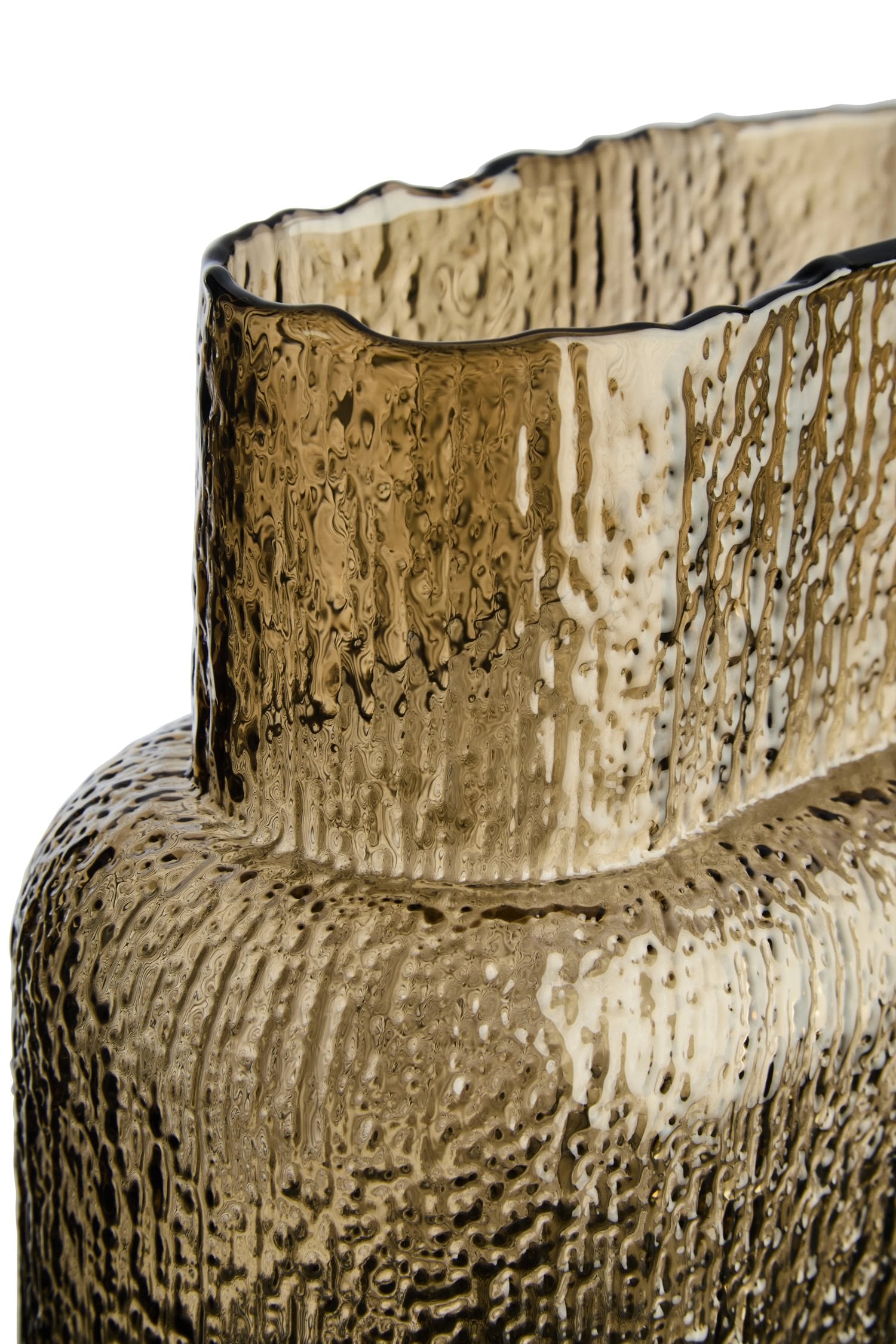 Reef Large Brown Textured Glass Vase