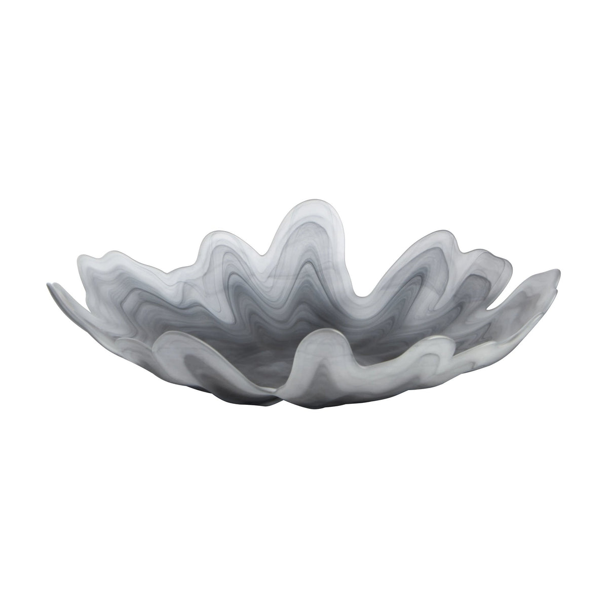 Flume Grey Fluted Glass Plate