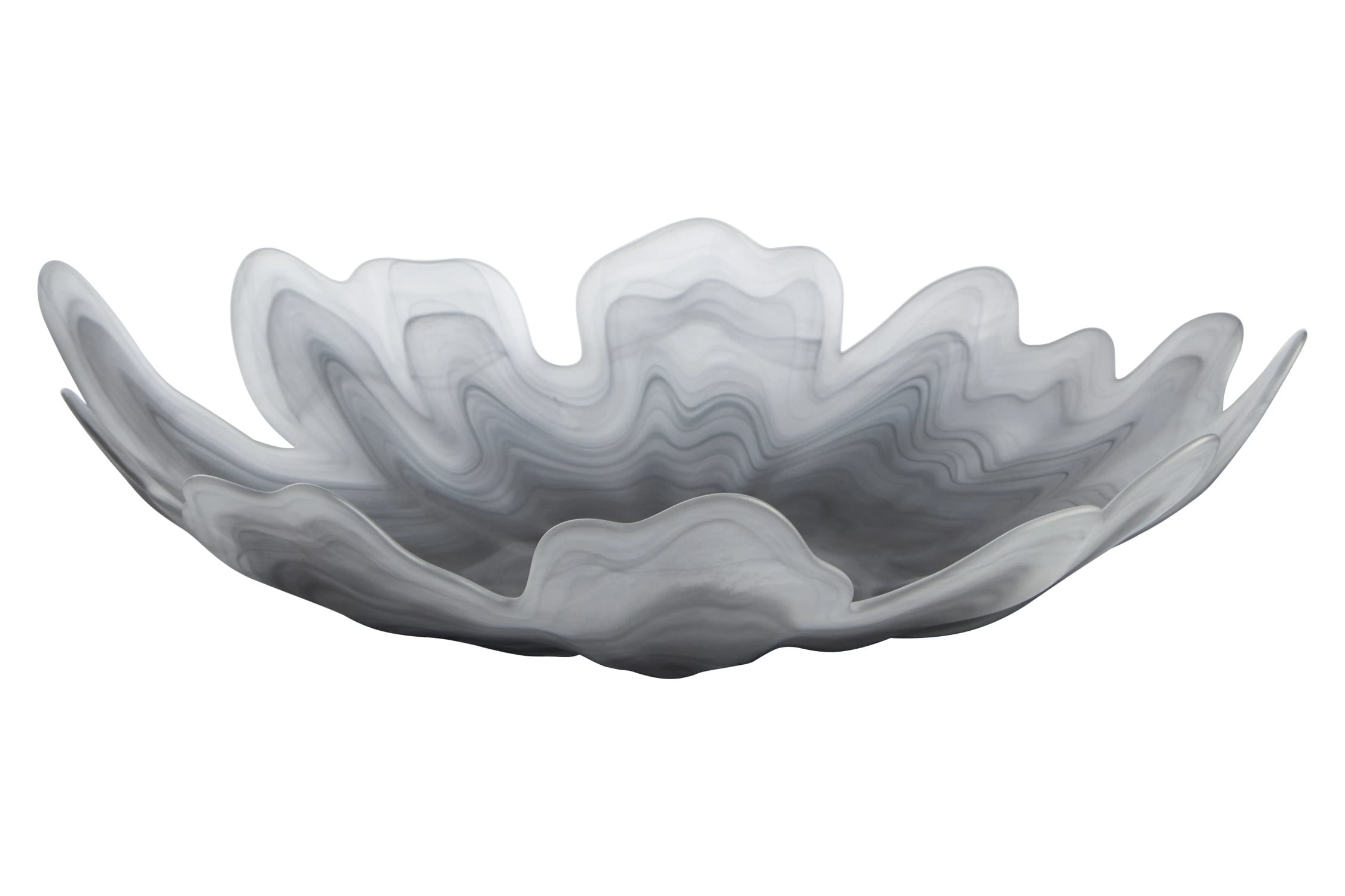Flume Grey Fluted Glass Plate