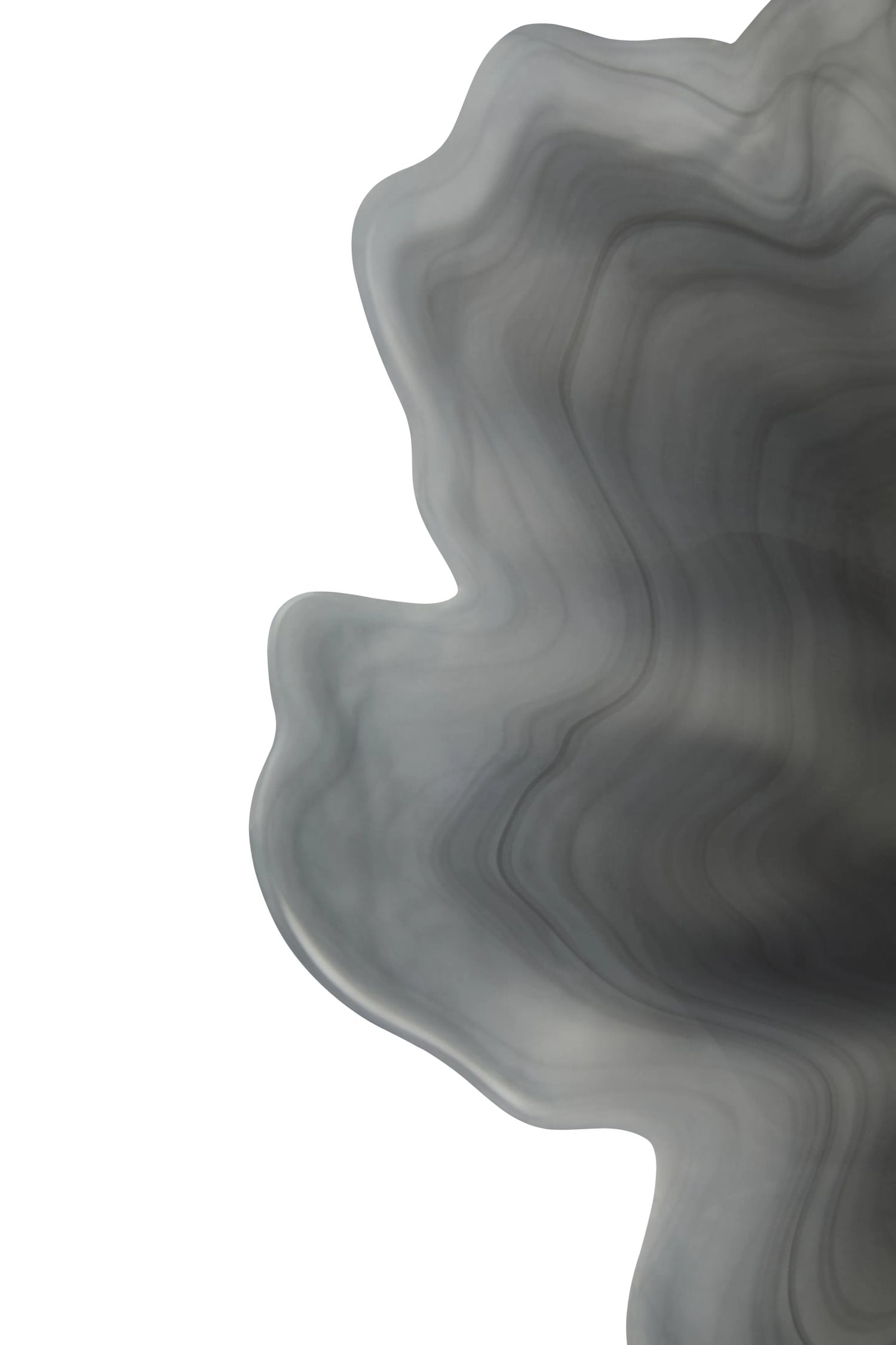 Flume Grey Fluted Glass Plate
