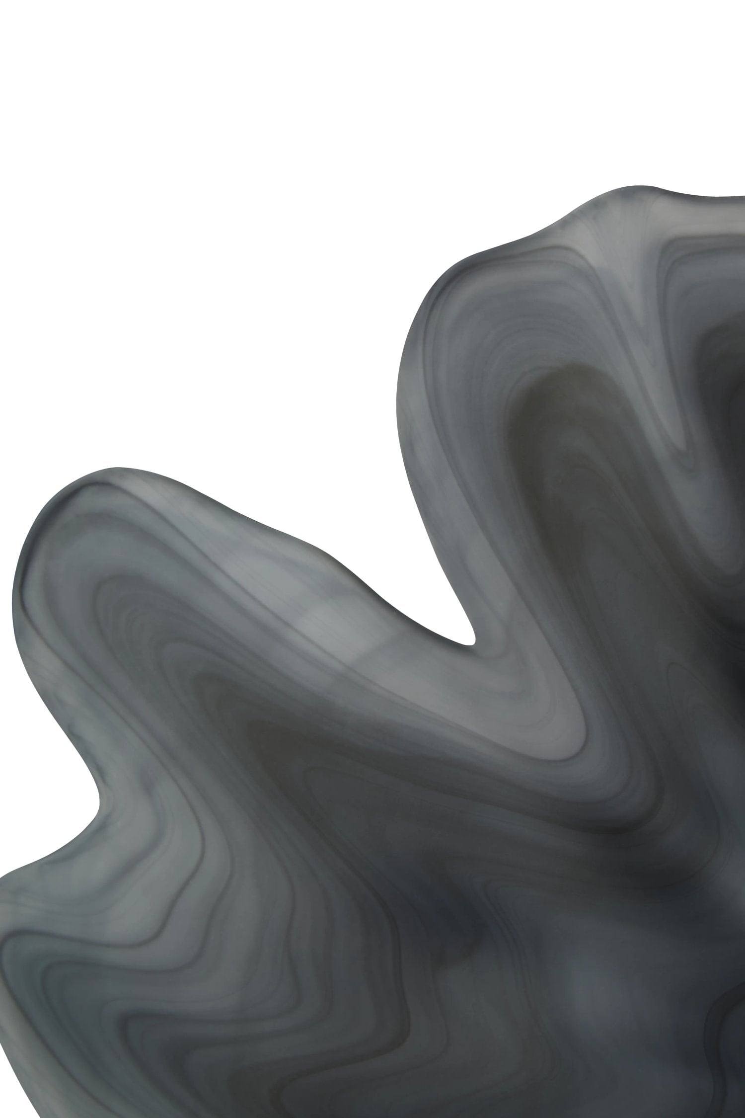 Flume Grey Fluted Glass Pedestal Bowl