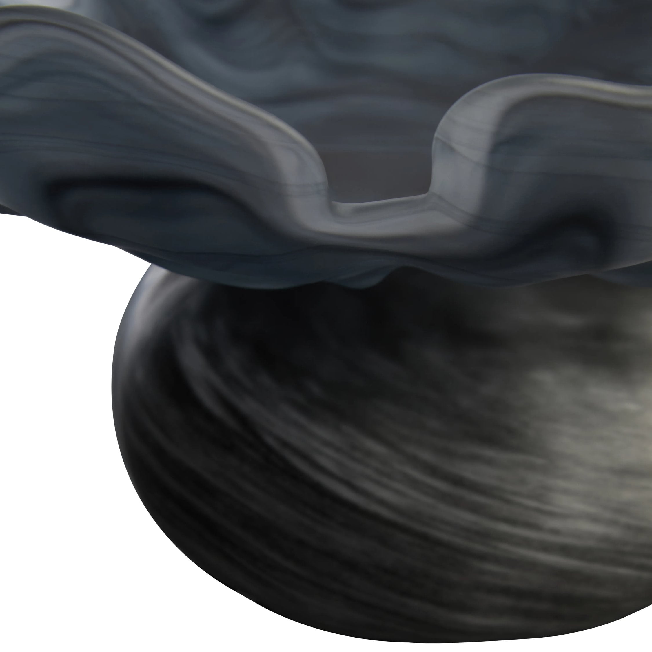 Flume Grey Fluted Glass Pedestal Bowl