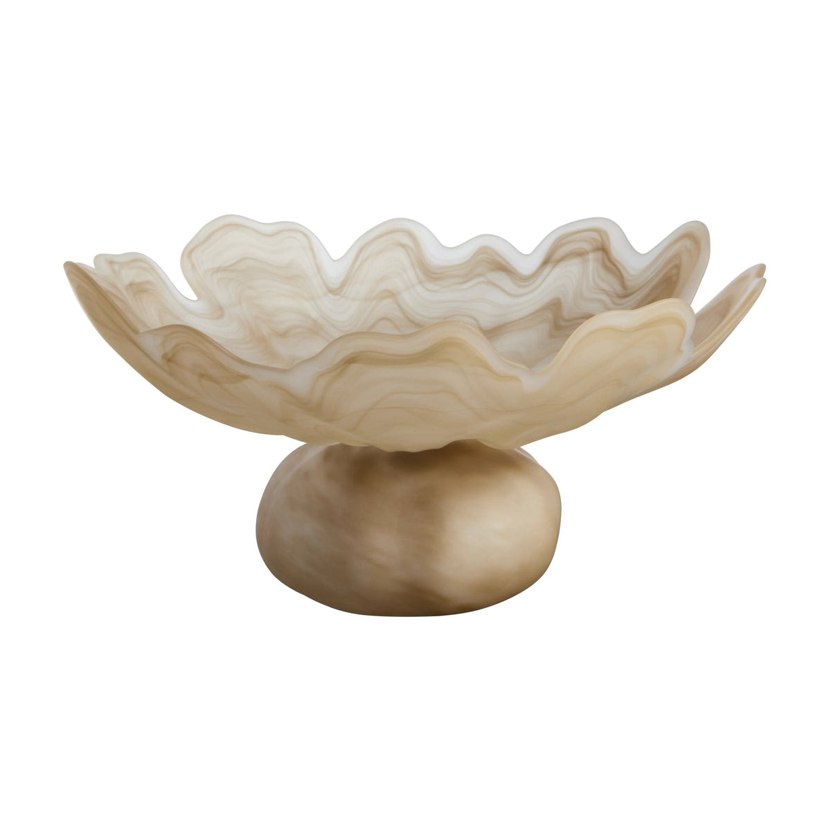 Flume Natural Fluted Glass Pedestal Bowl