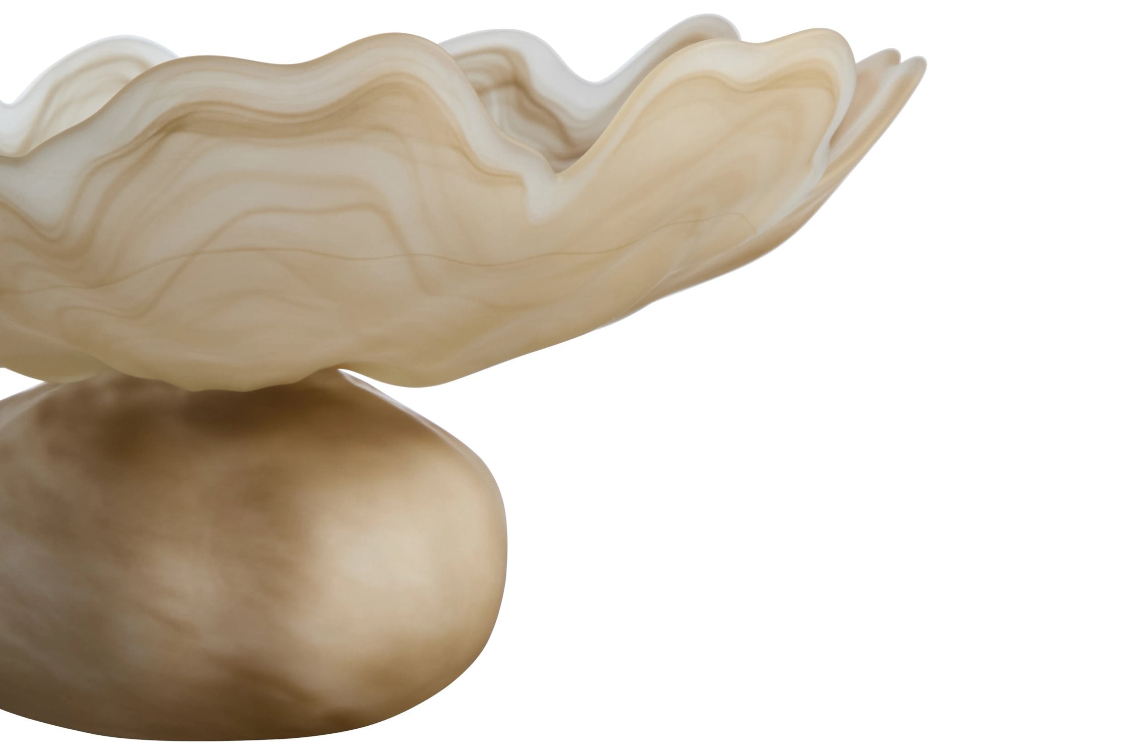 Flume Natural Fluted Glass Pedestal Bowl