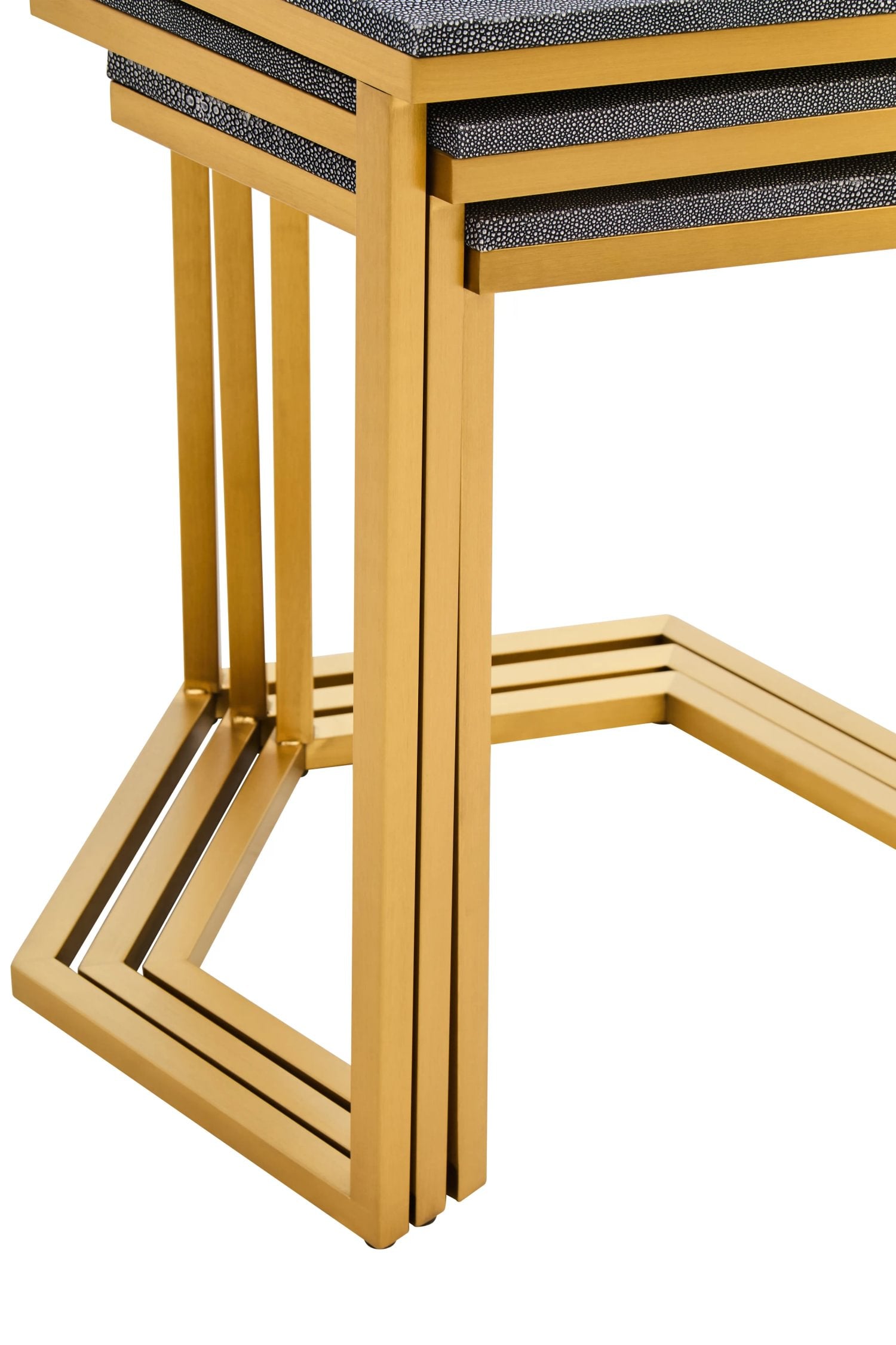 Set of 3 Belgravia Blue Hexagonal Nesting Tables