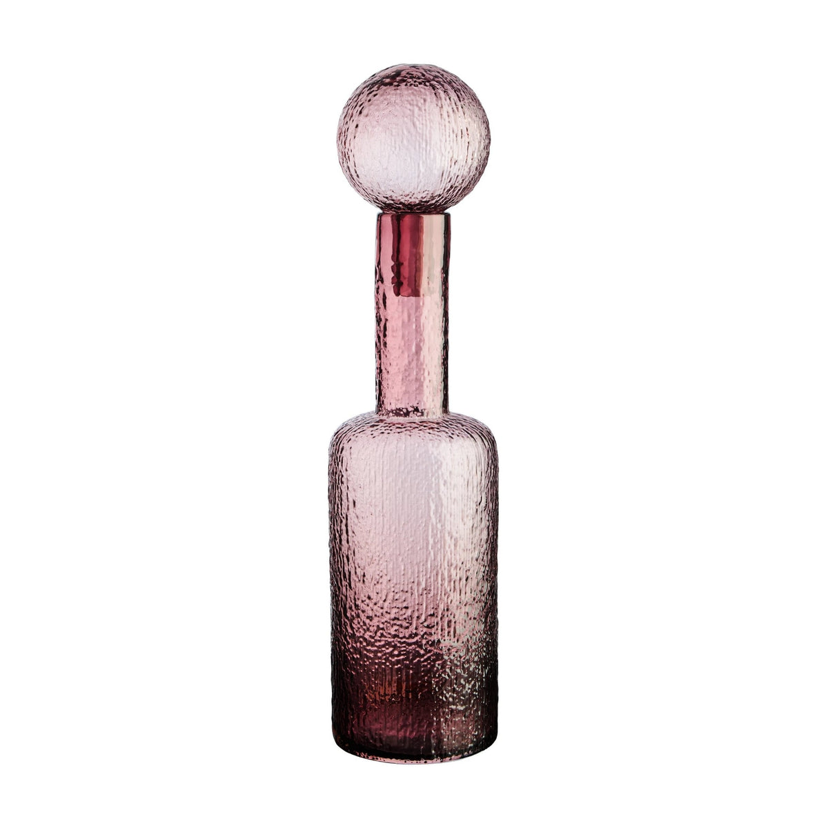 Reef Large Pink Textured Glass Bottle