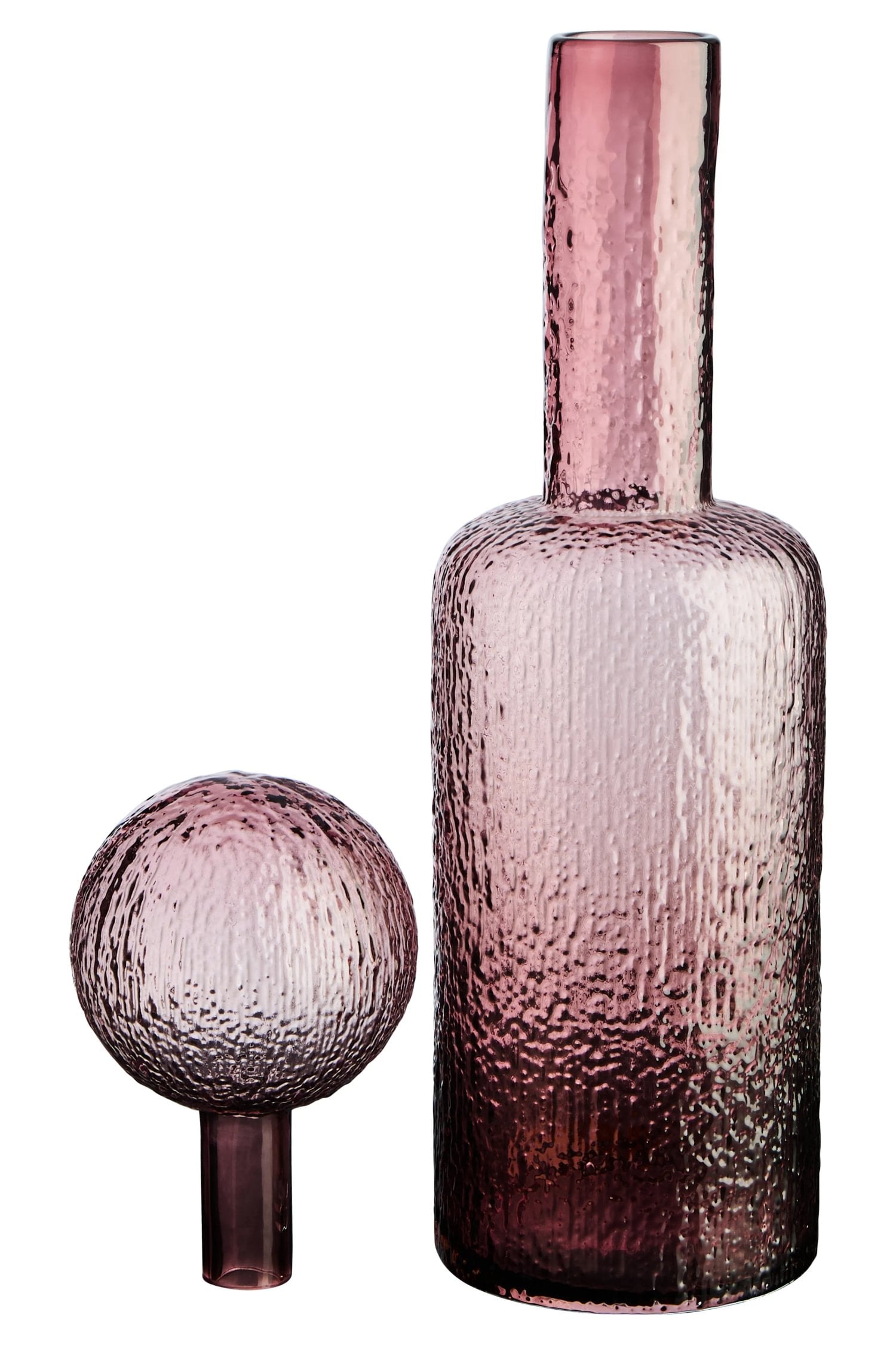 Reef Large Pink Textured Glass Bottle