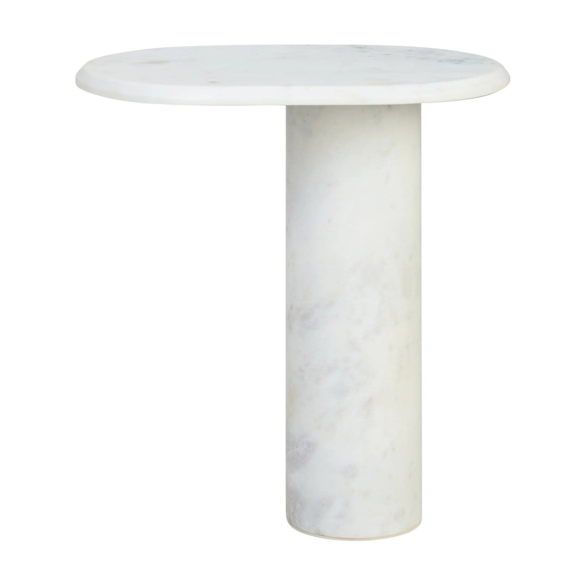 Florence White Marble Oval Side Table