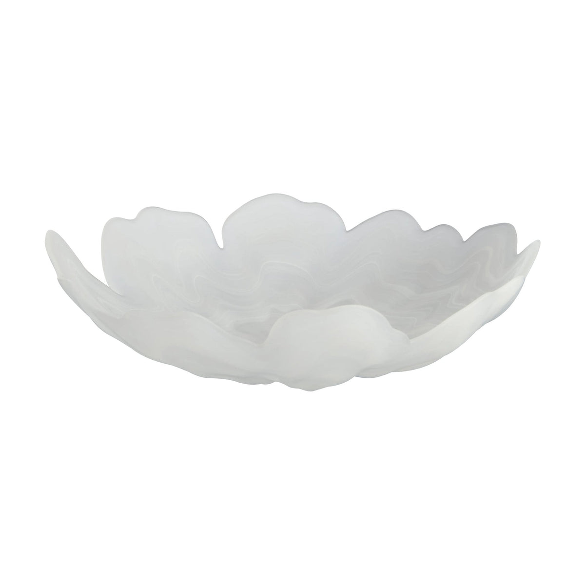 Flume Fluted White Glass Plate