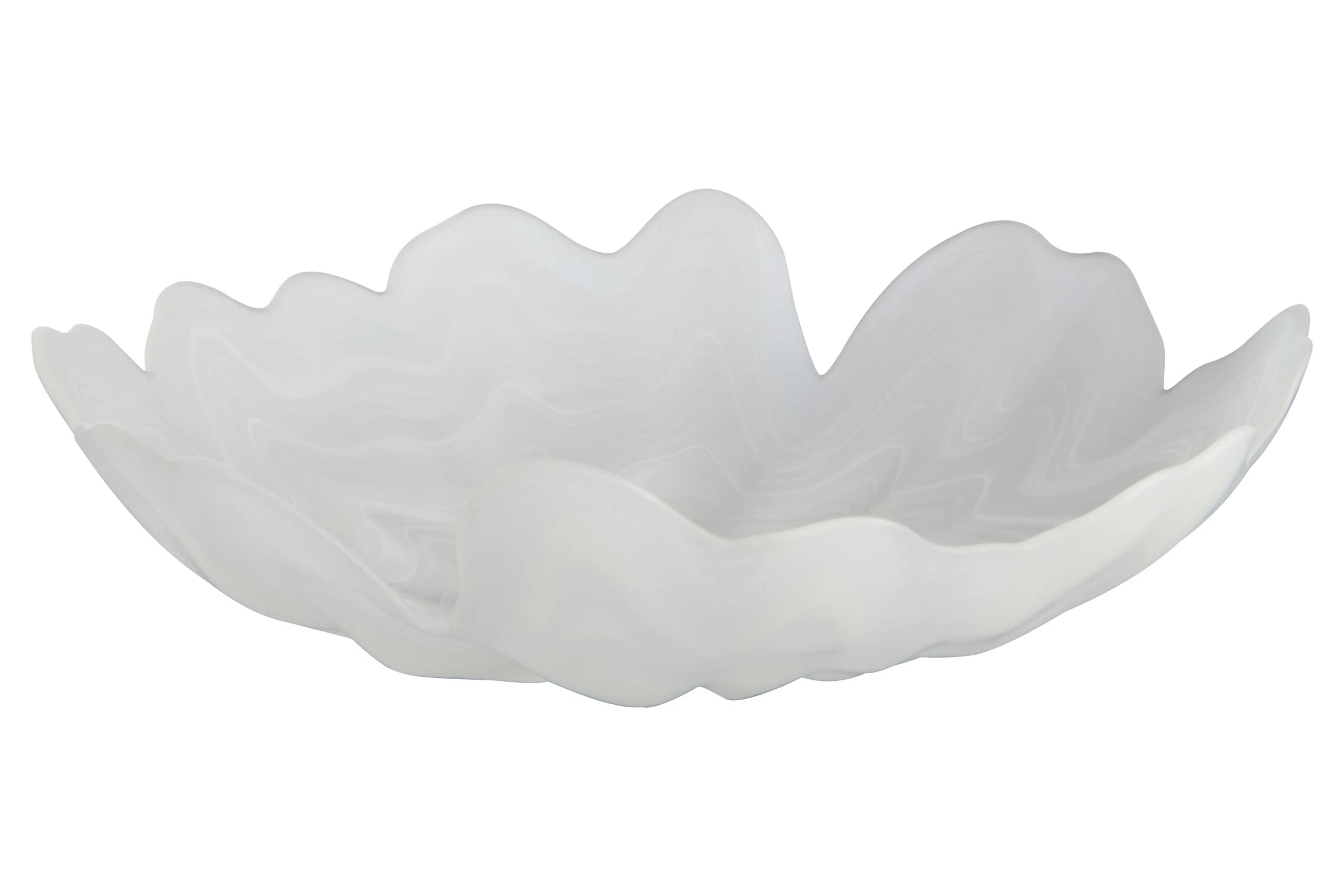 Flume Fluted White Glass Plate