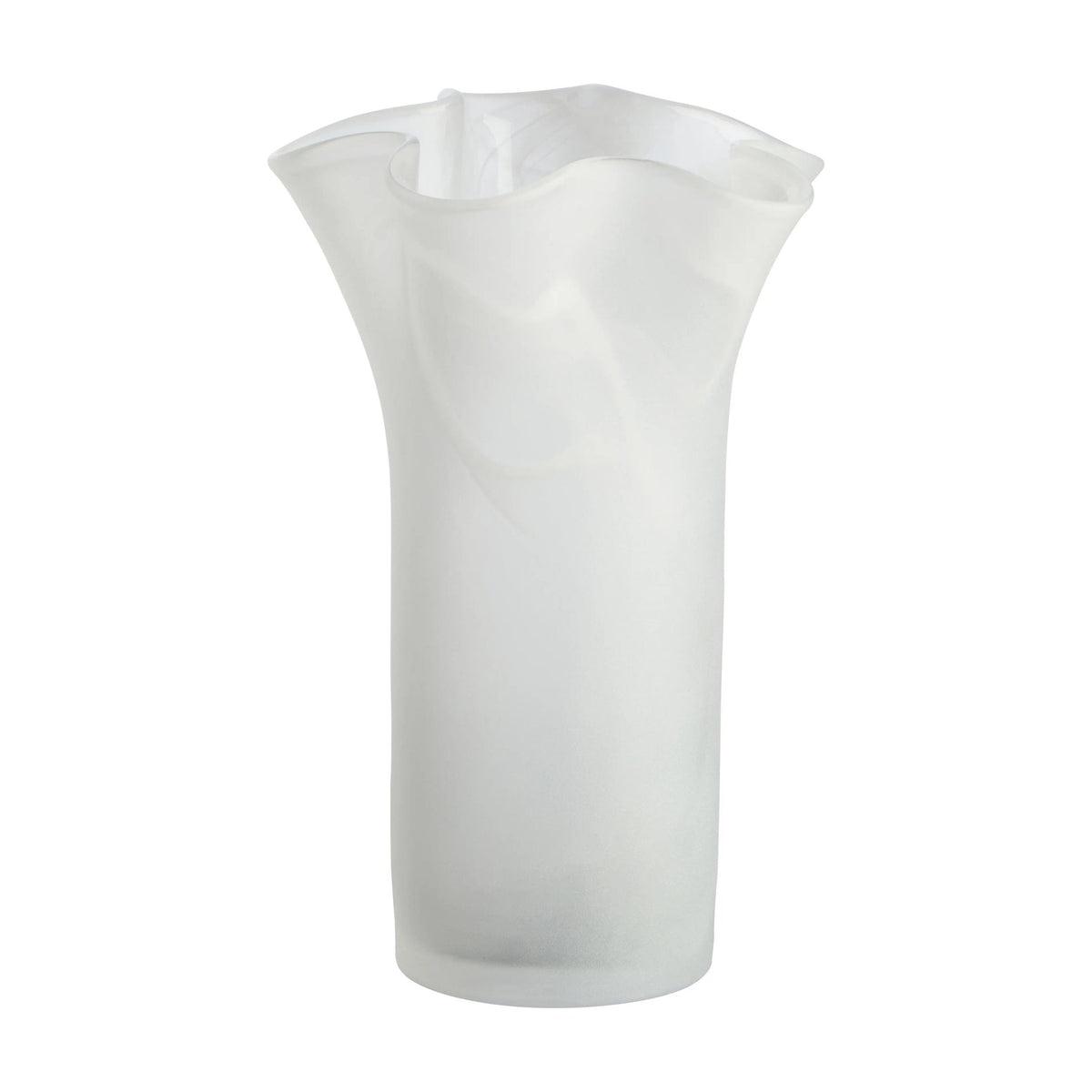 Flume White Fluted Glass Vase