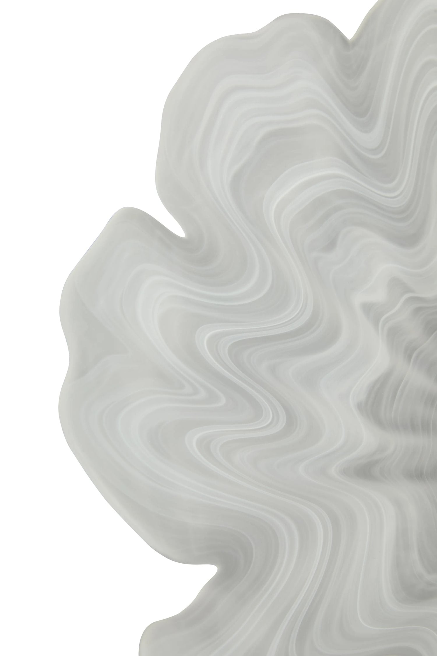 Flume Fluted White Glass Plate