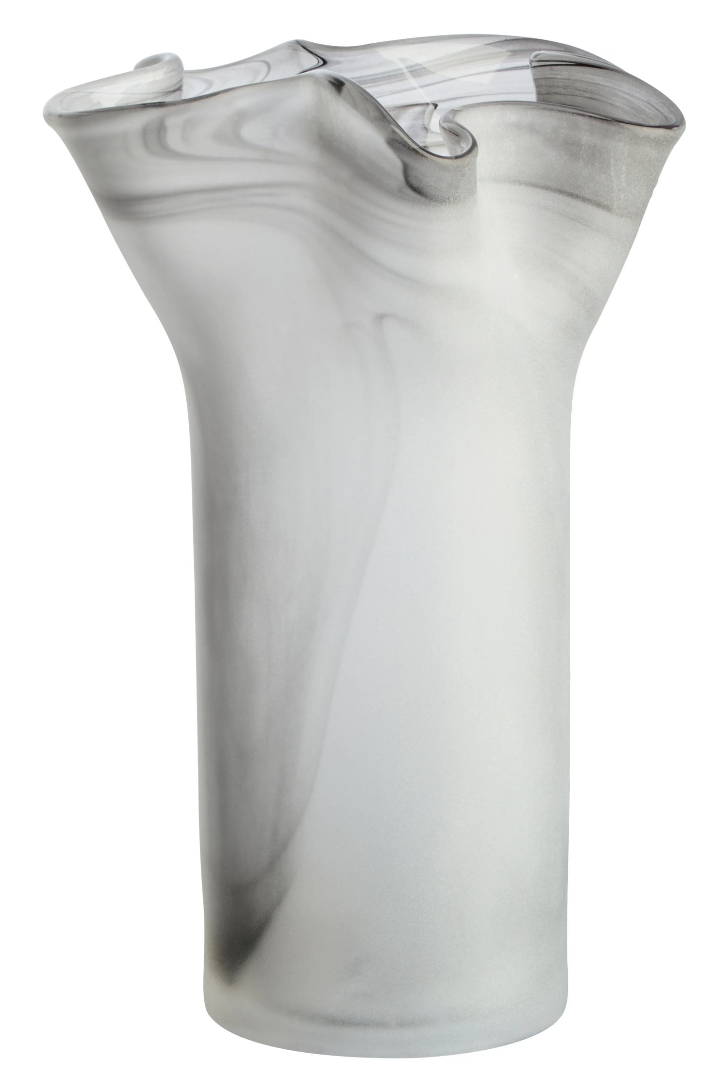 Flume Fluted Grey Glass Vase