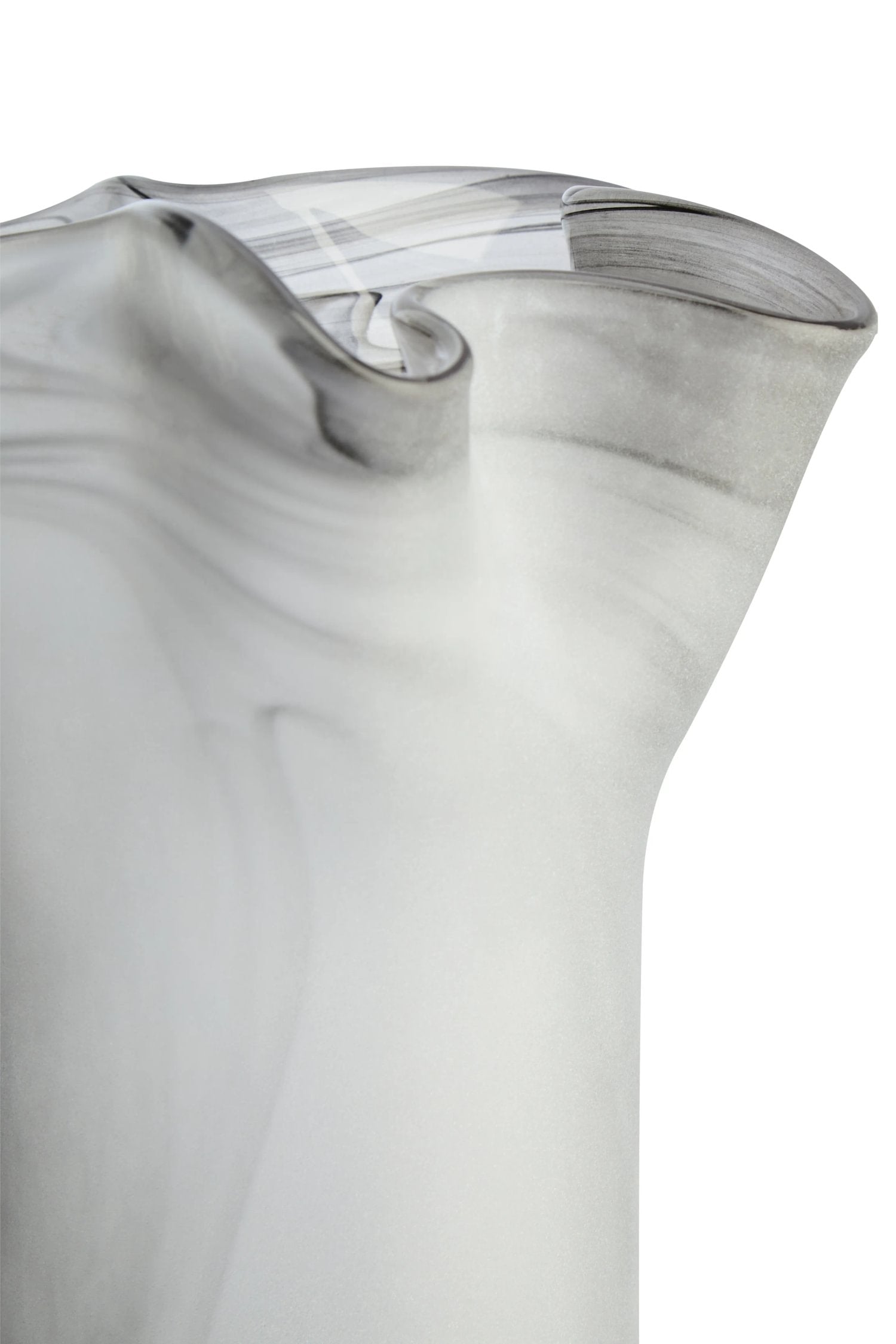 Flume Fluted Grey Glass Vase