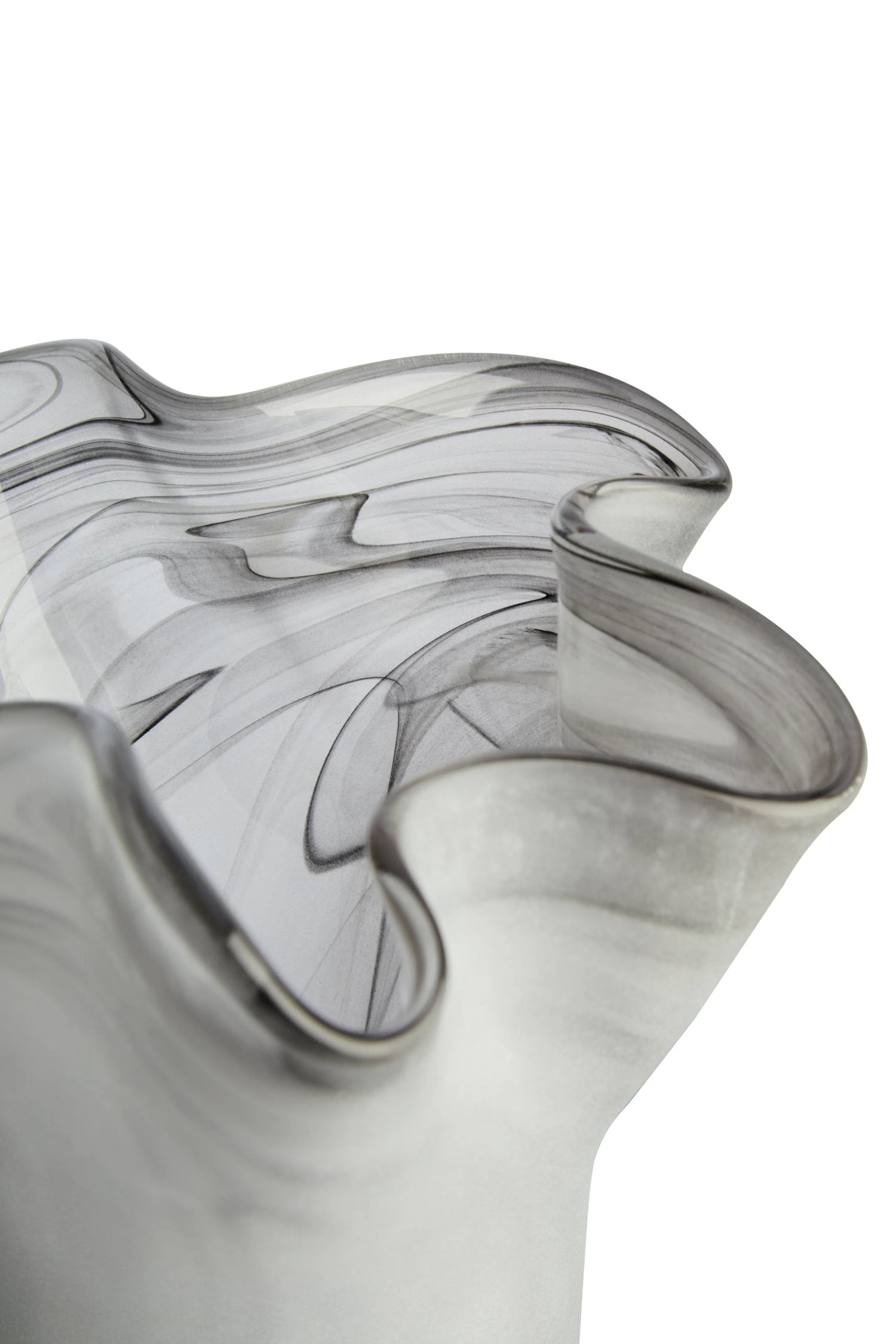 Flume Fluted Grey Glass Vase