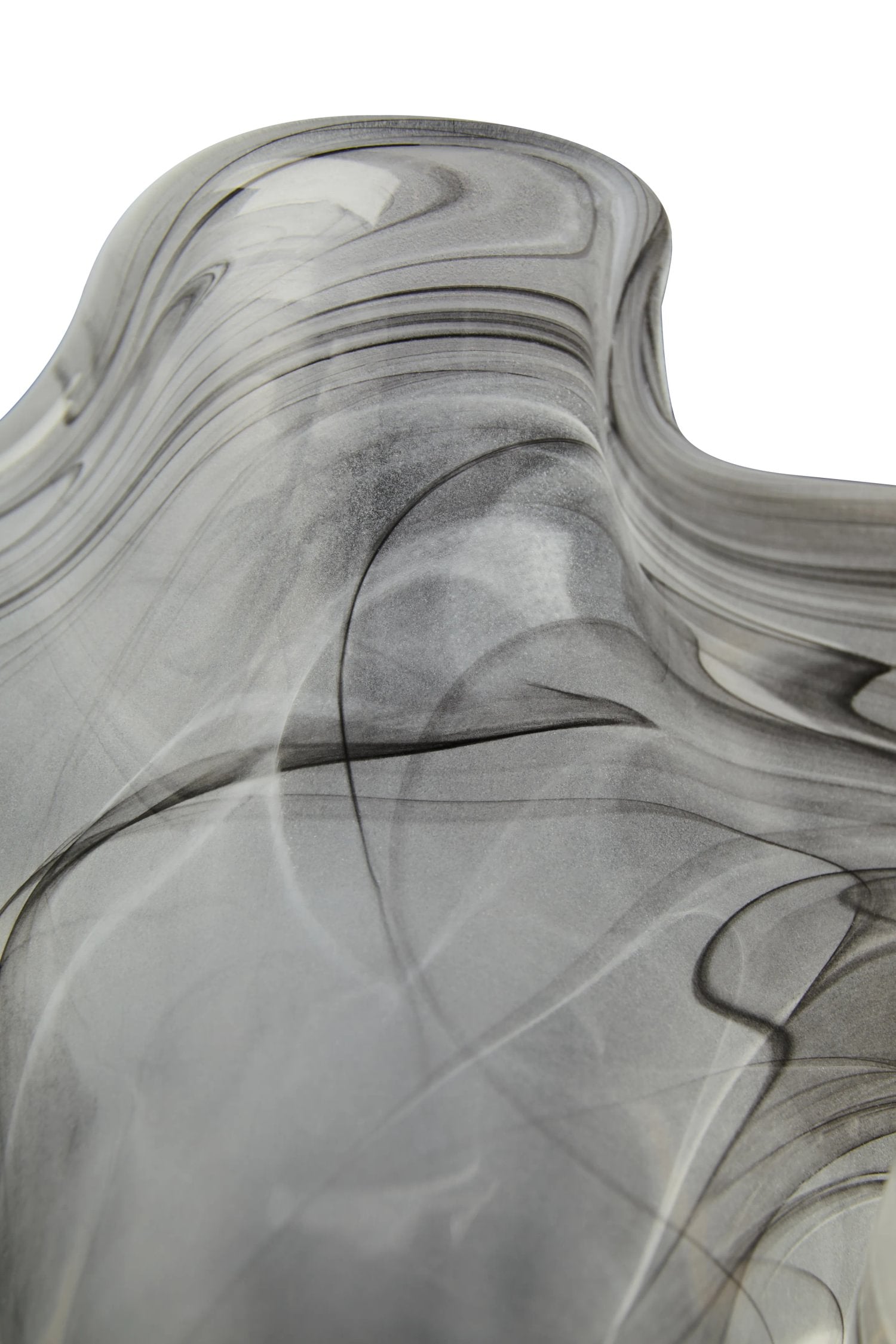 Flume Fluted Grey Glass Vase