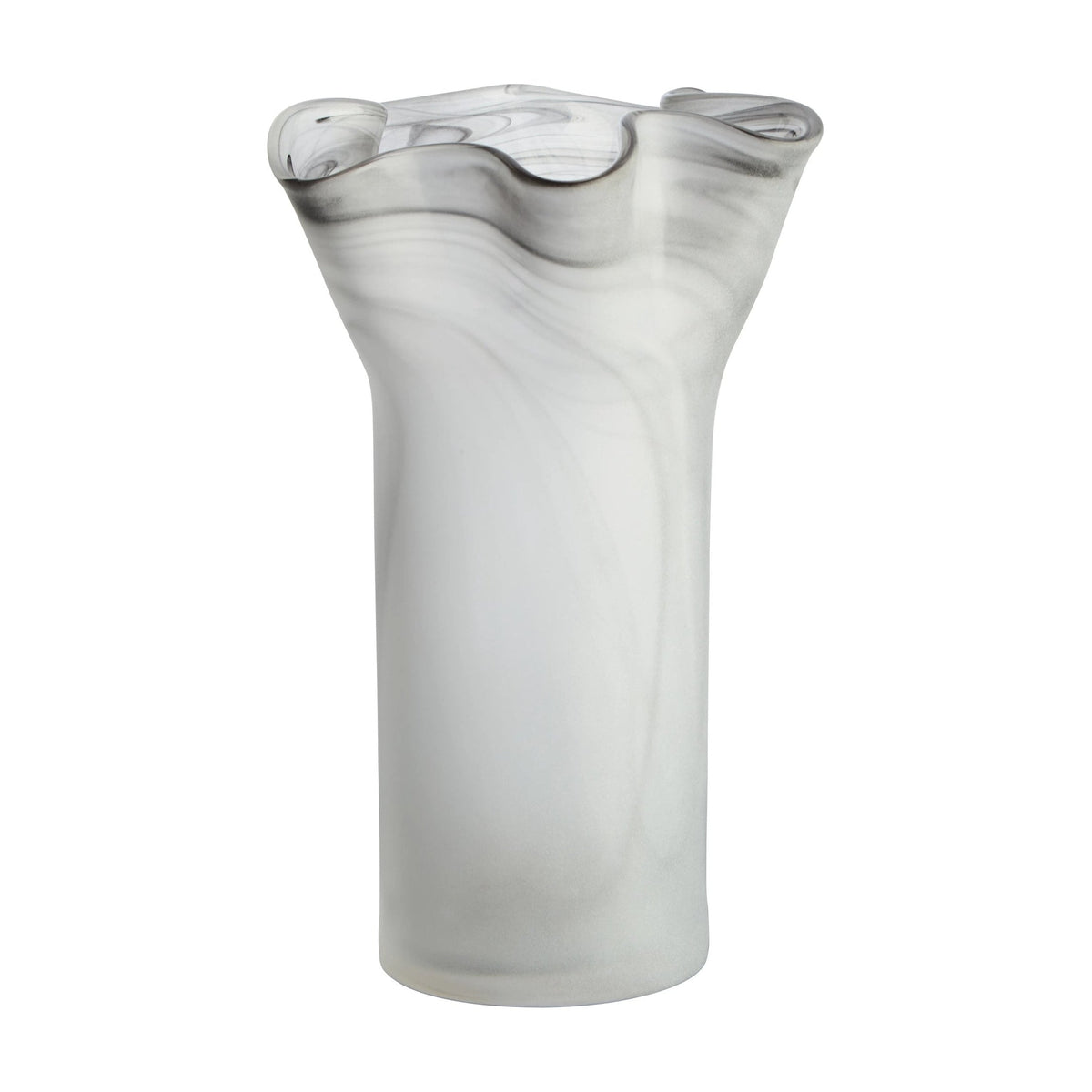 Flume Fluted Grey Glass Vase