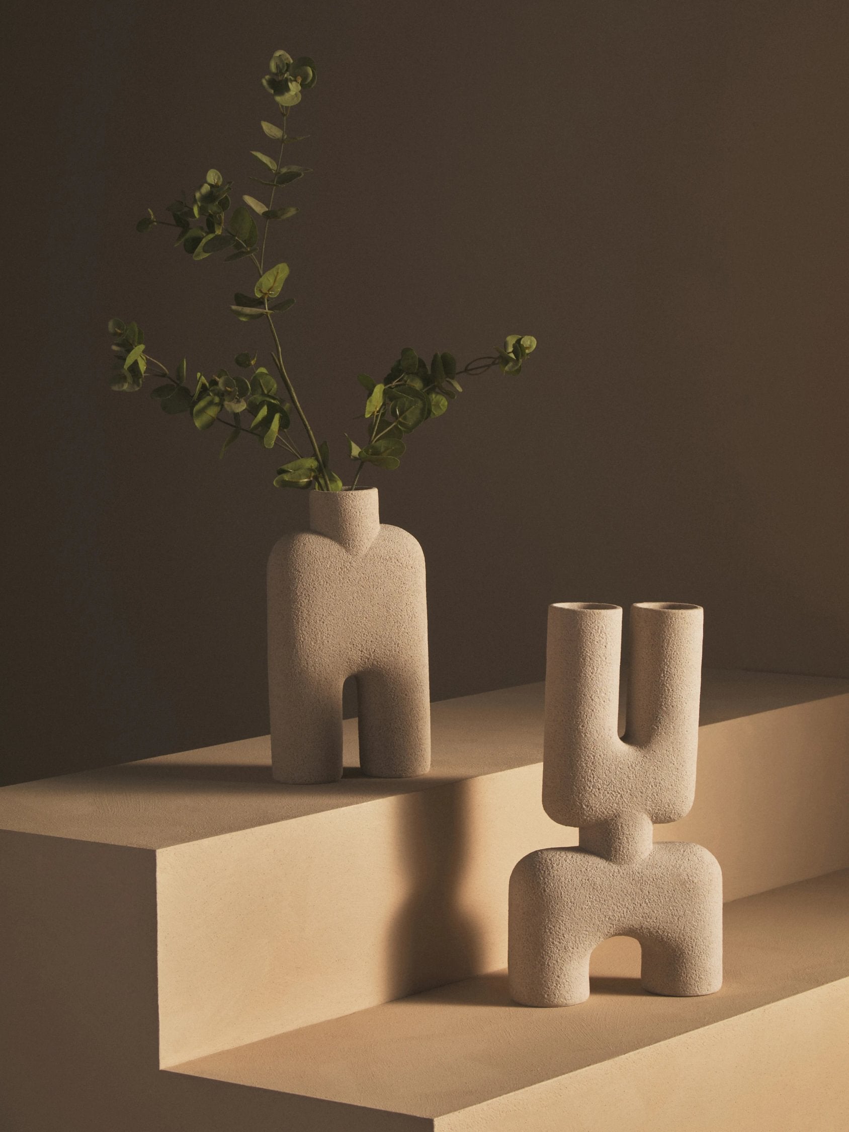 Forma Small Sandstone Effect Sculptural Vase