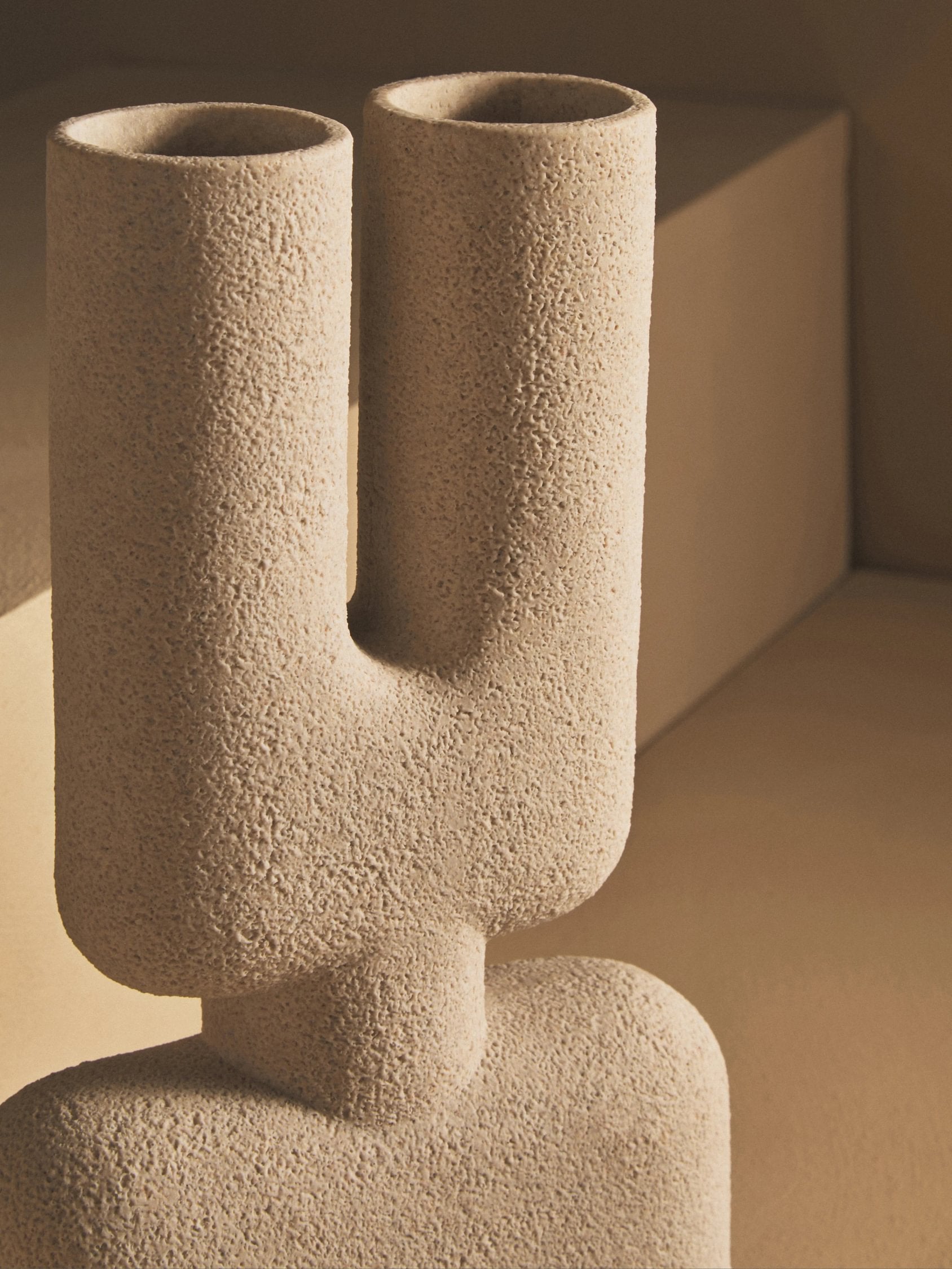 Forma Small Sandstone Effect Sculptural Vase