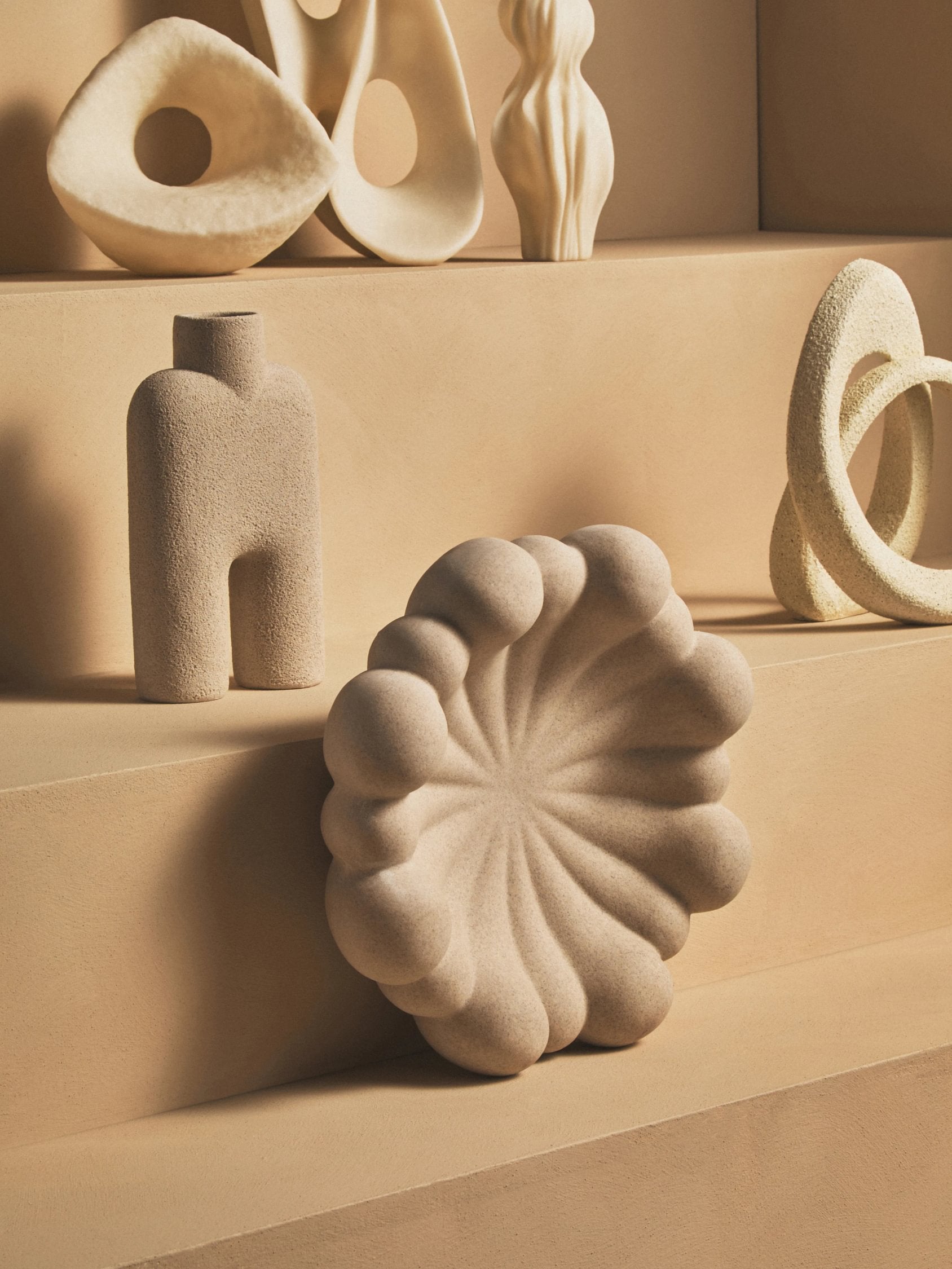 Forma Large Sandstone Effect Sculptural Vase