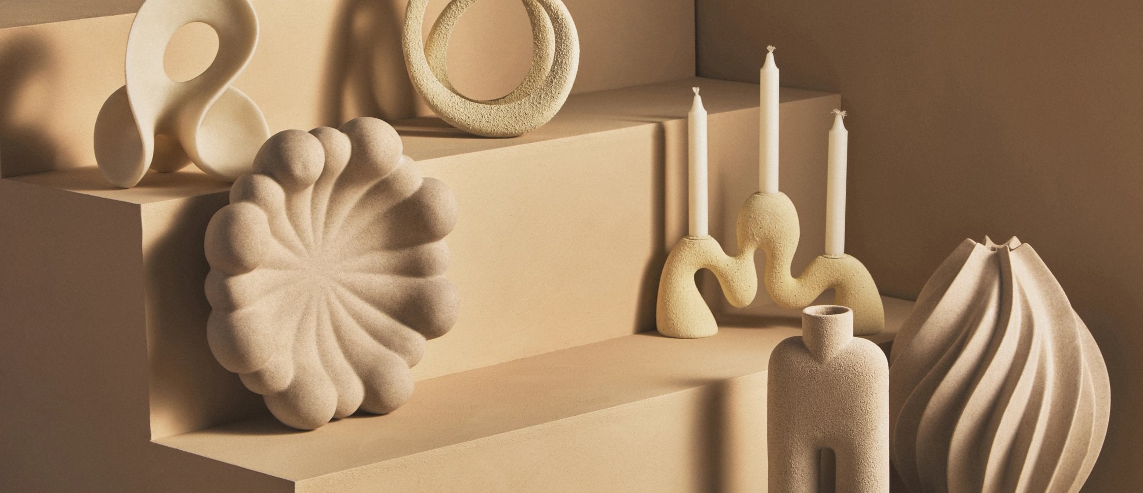 Forma Large Sandstone Effect Sculptural Vase