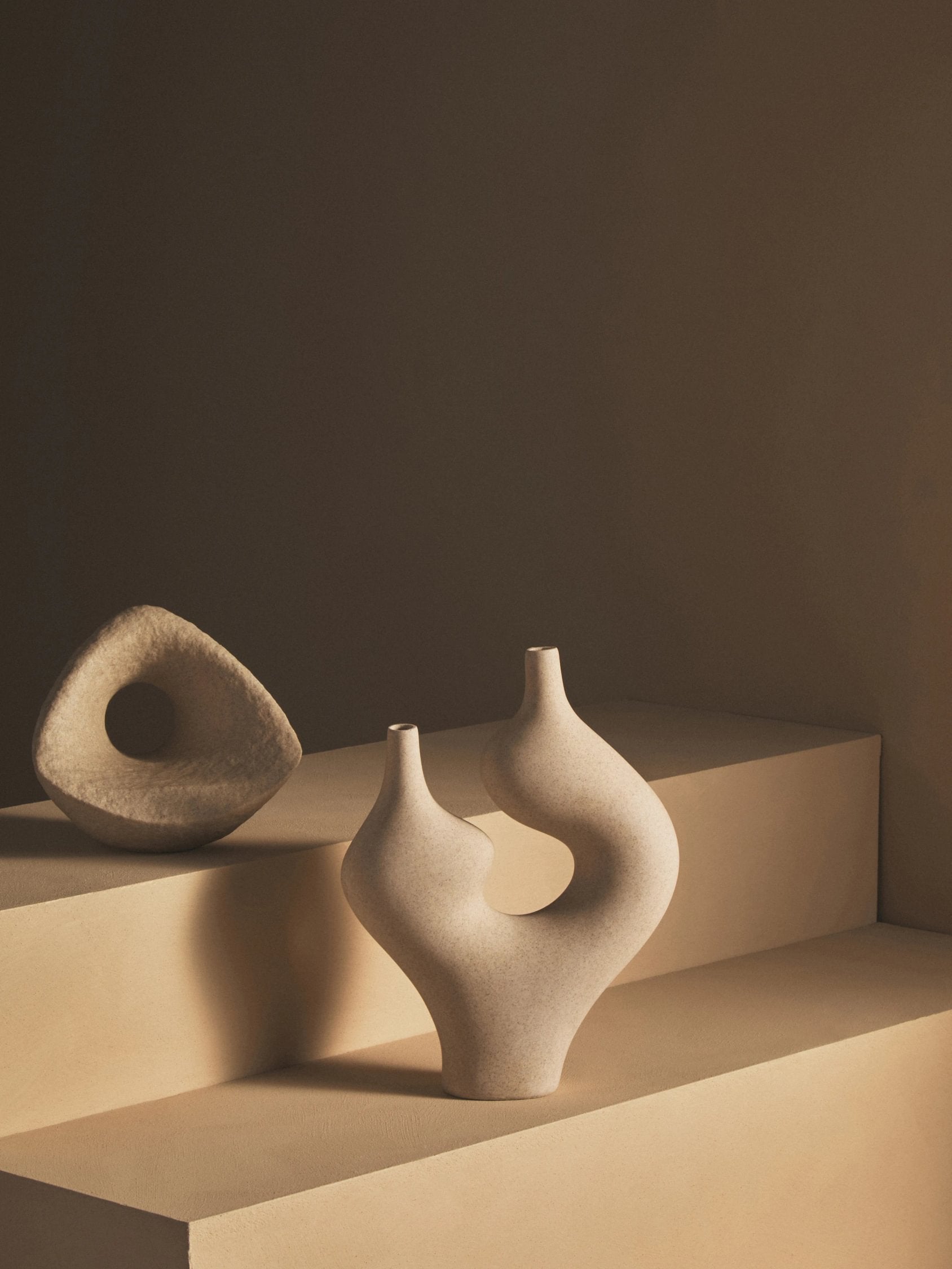 Forma Sandstone Effect Sculptural Vase