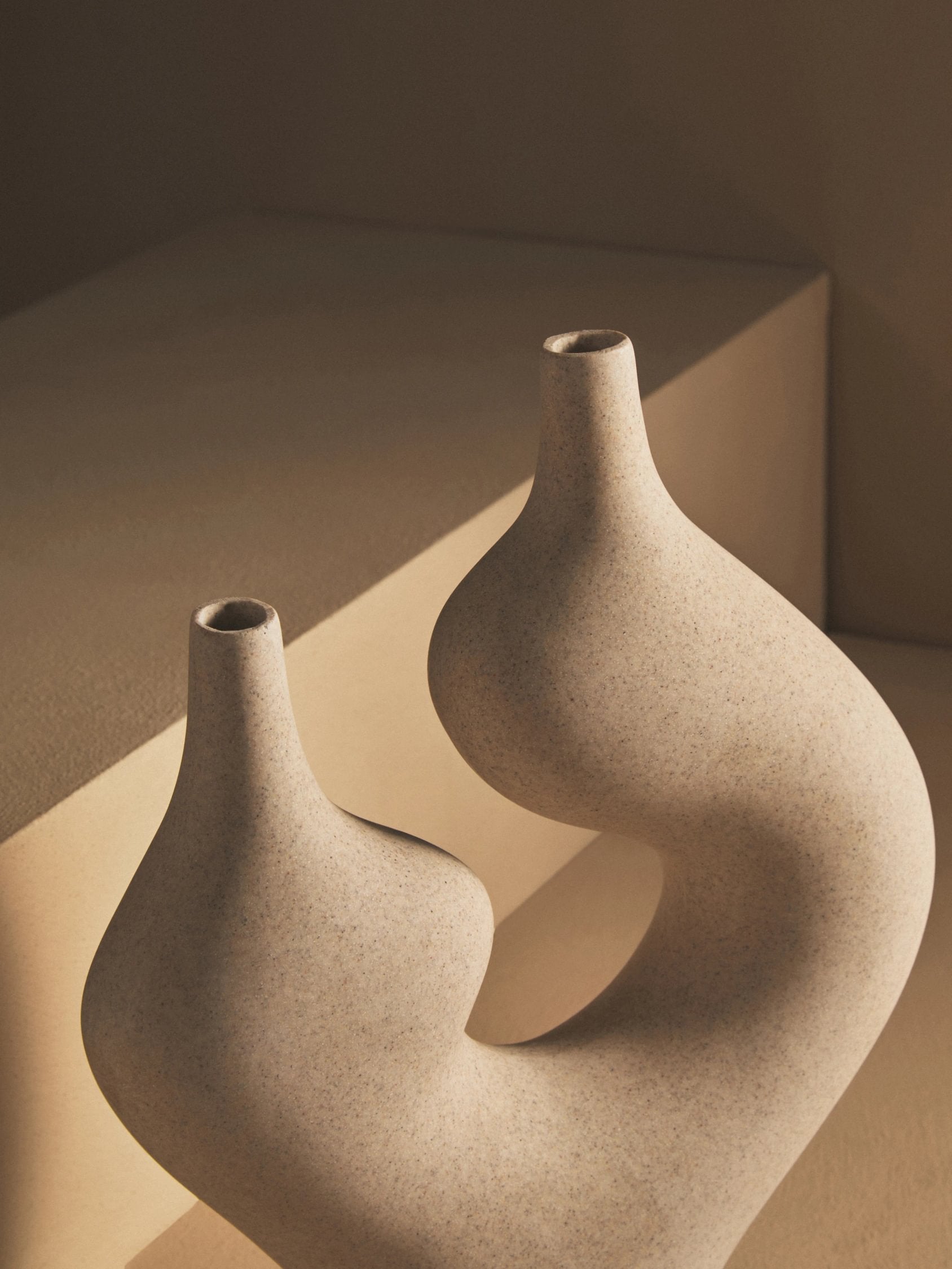 Forma Sandstone Effect Sculptural Vase