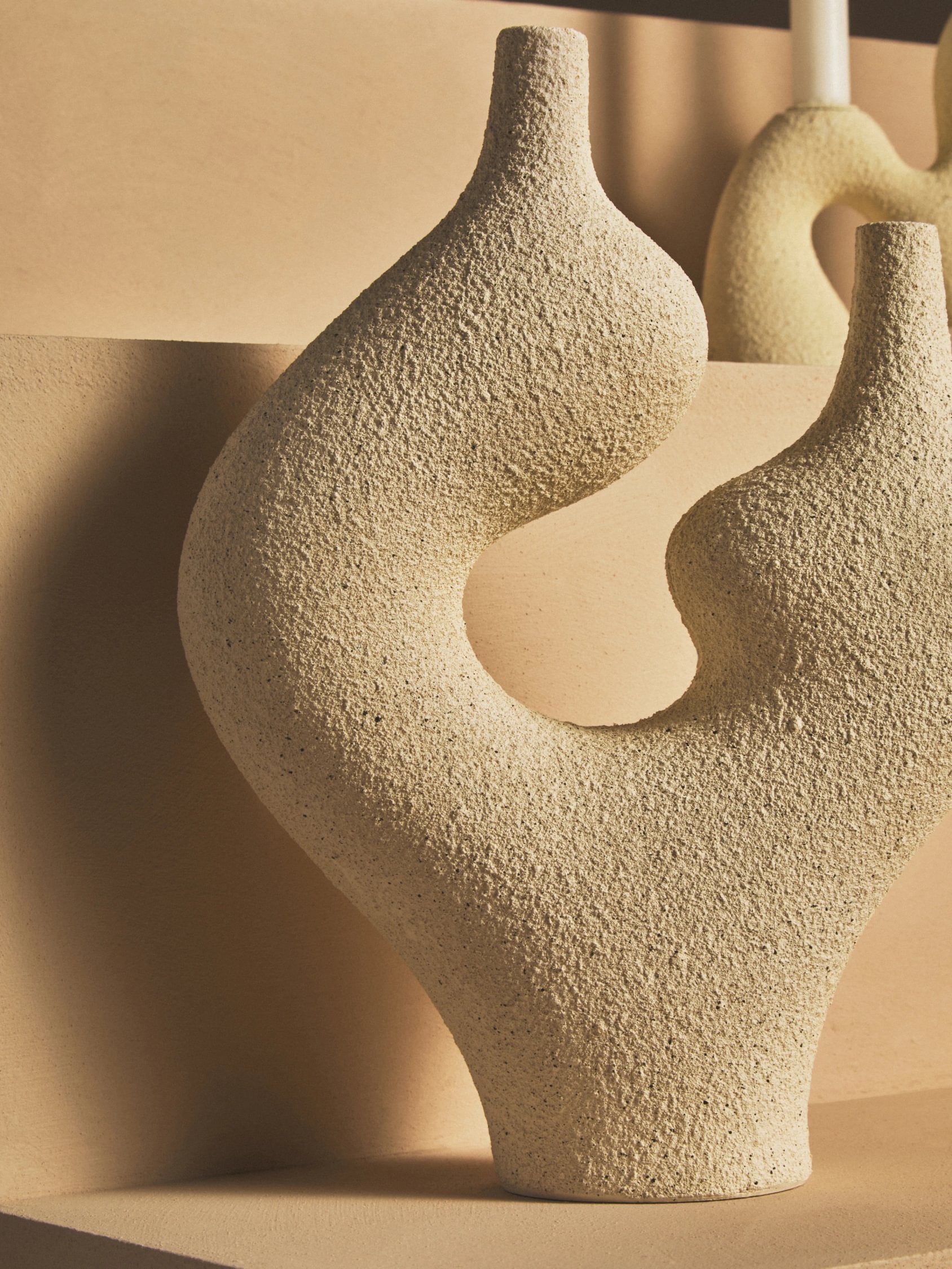 Forma Cream Textured Sculptural Vase
