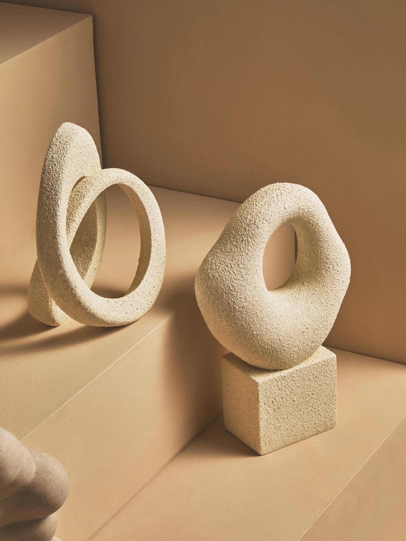 Forma Cream Textured Loop Sculpture