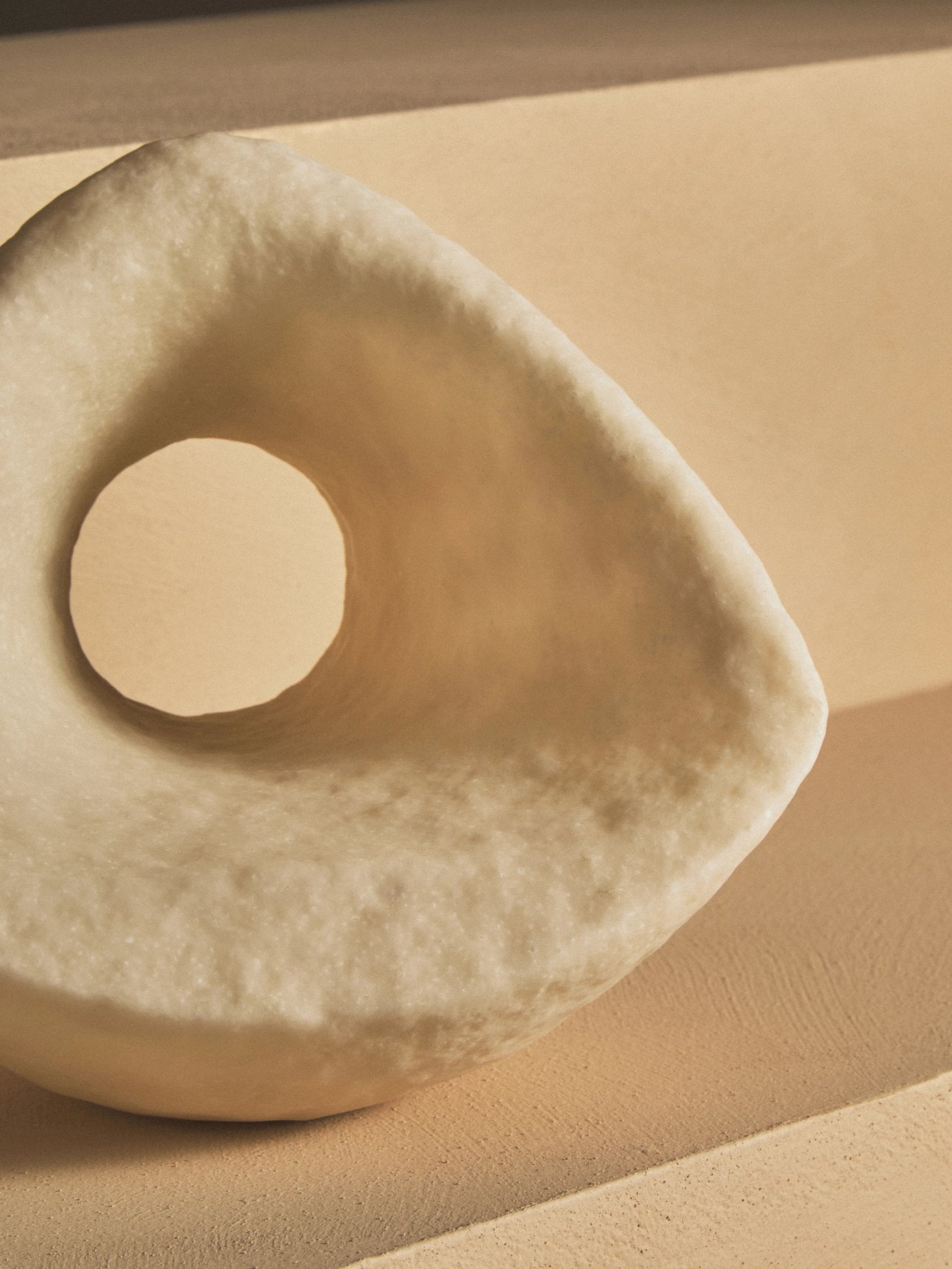 Forma Cream Textured Geometric Sculpture