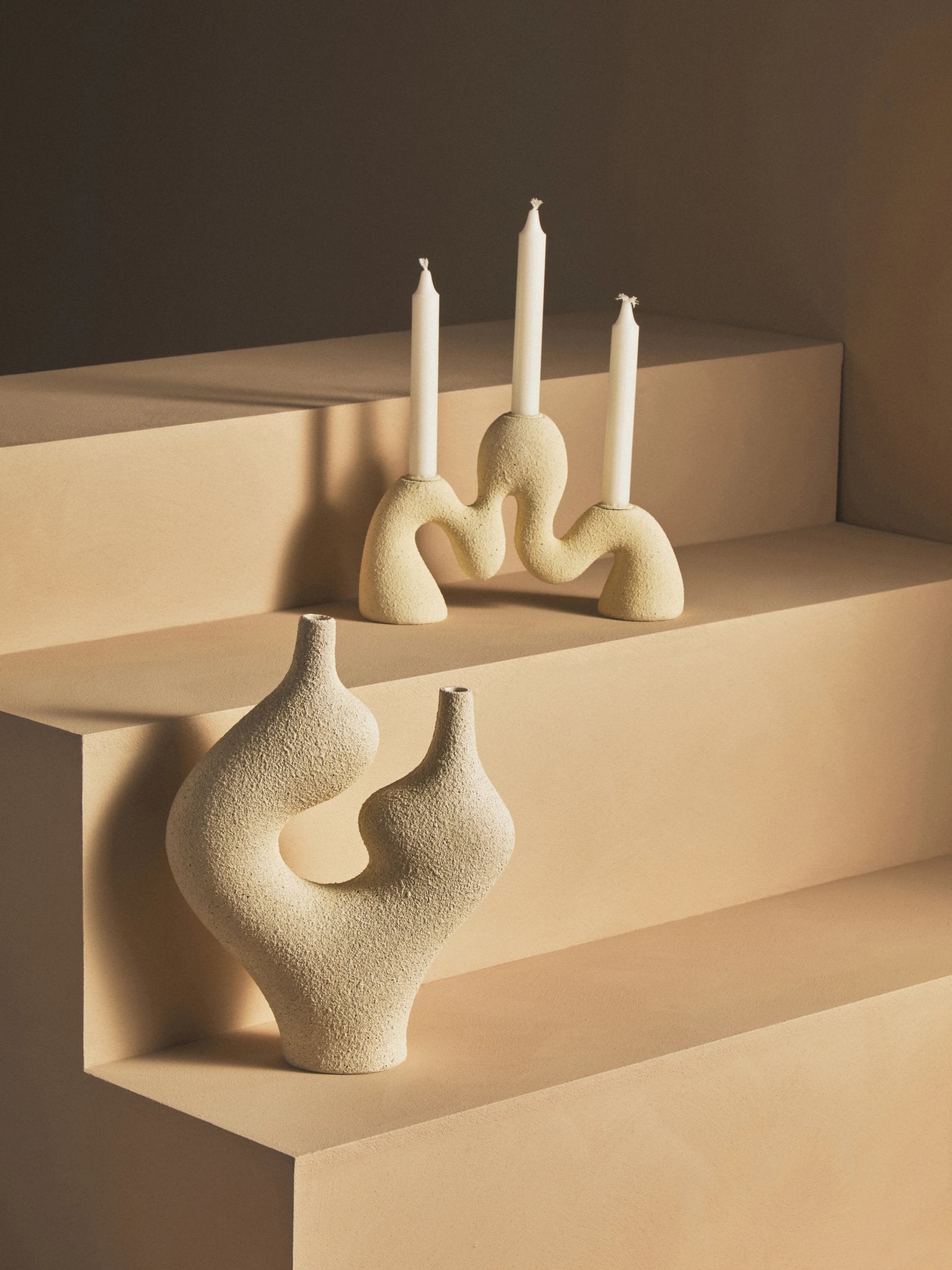 Forma Cream Organic Candle Holder