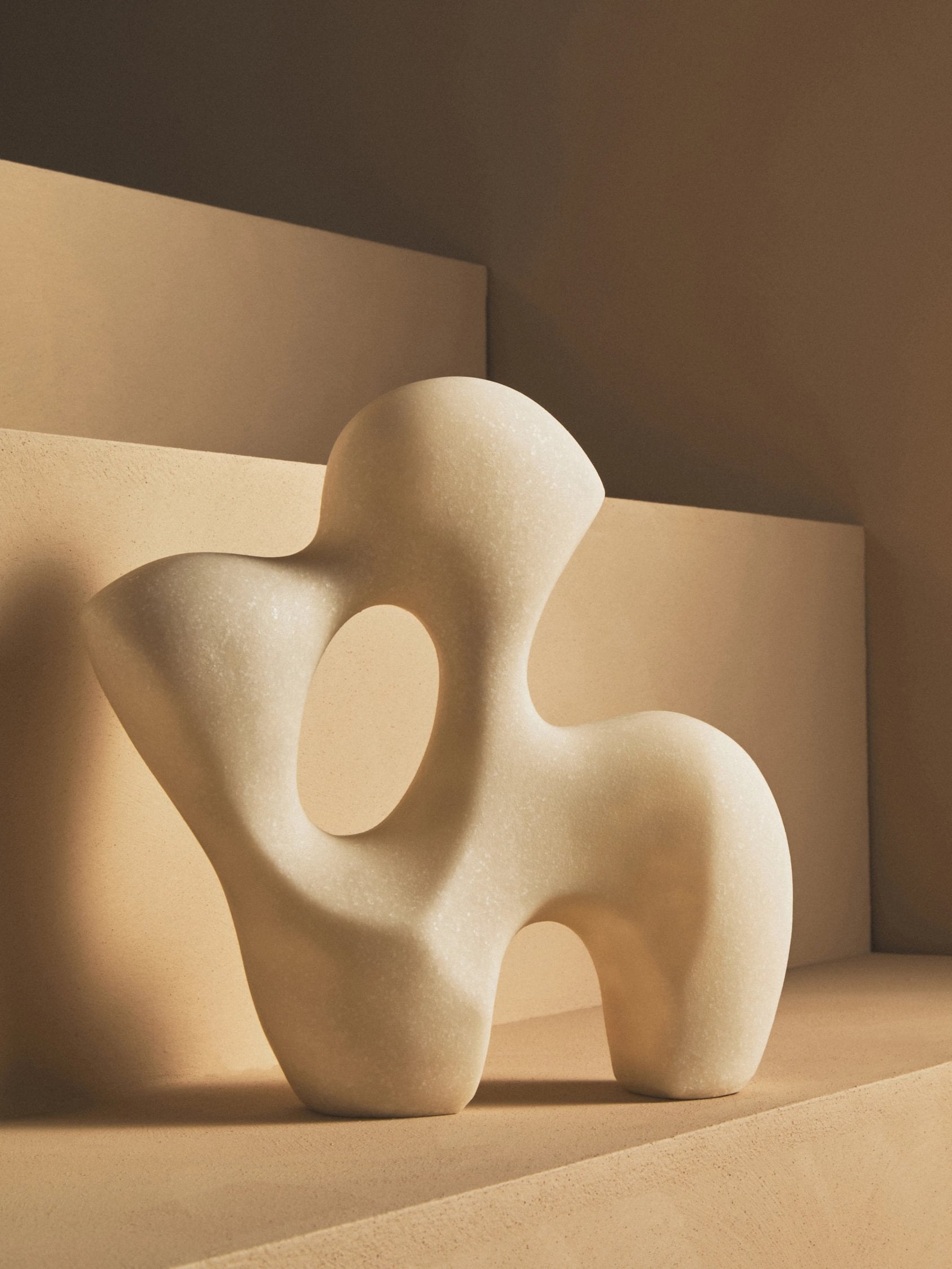 Forma White Marble Effect Organic Sculpture