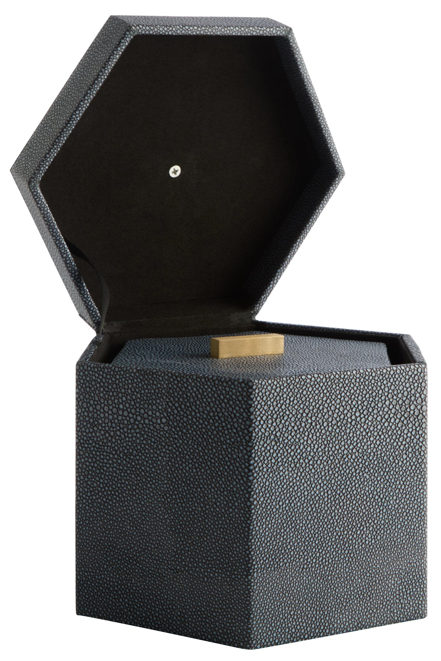 Set of 2 Belgravia Hexagonal Blue Trinket Boxes