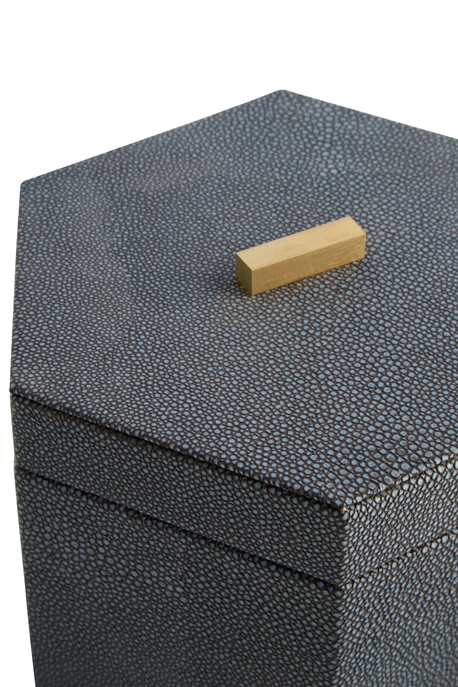 Set of 2 Belgravia Hexagonal Blue Trinket Boxes