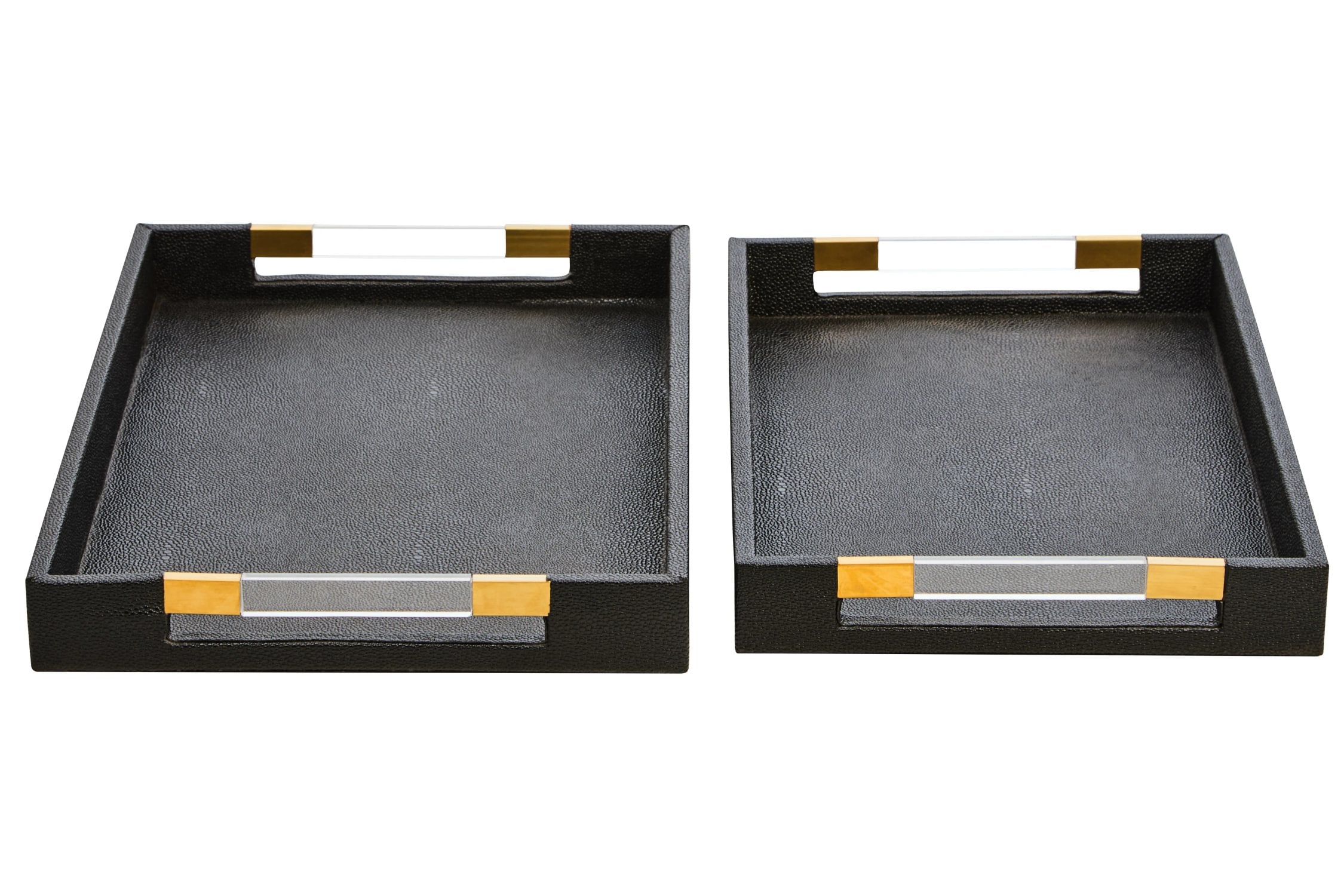 Set of 2 Belgravia Black Trays