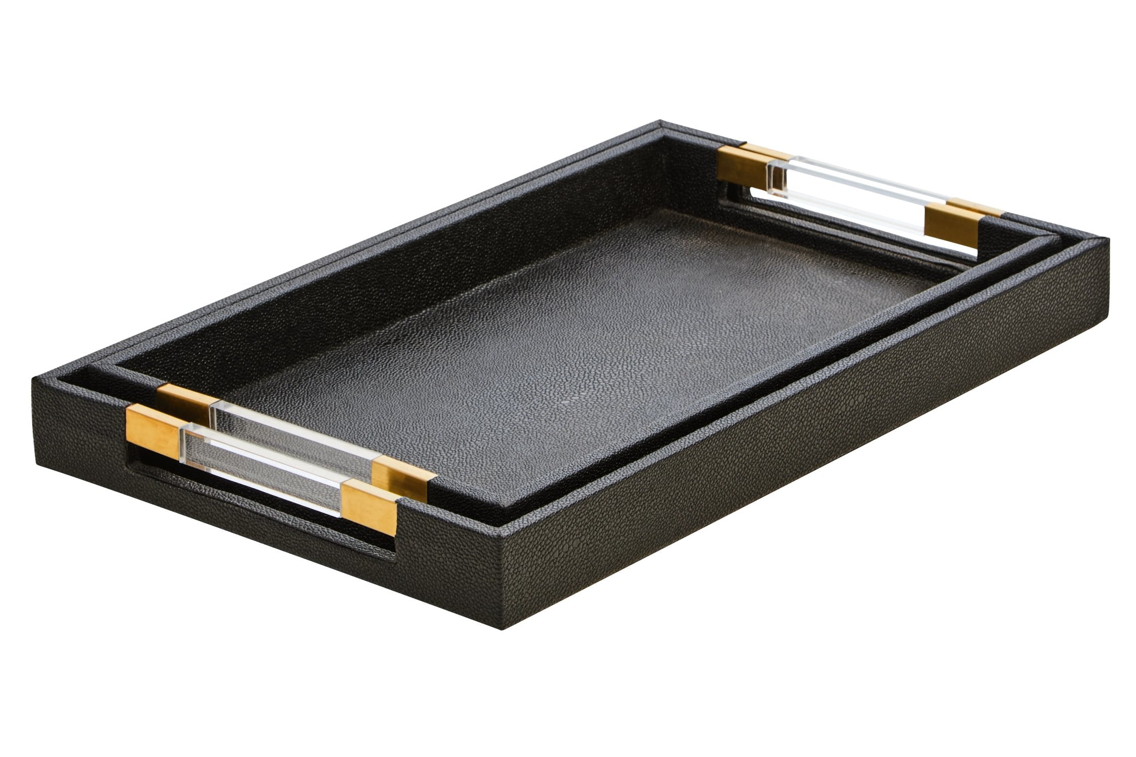 Set of 2 Belgravia Black Trays
