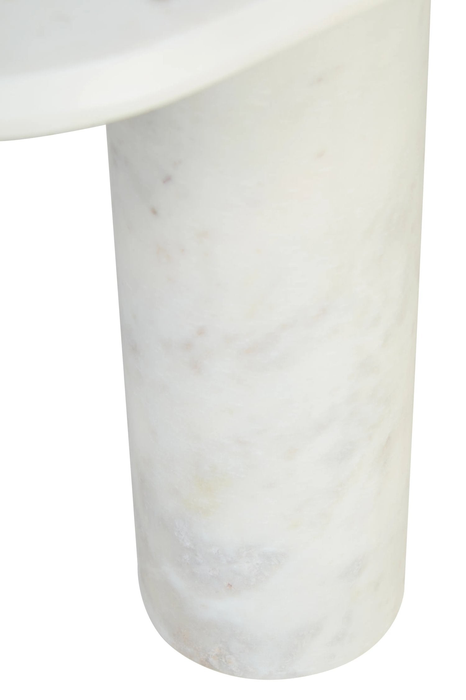 Florence White Marble Oval Side Table