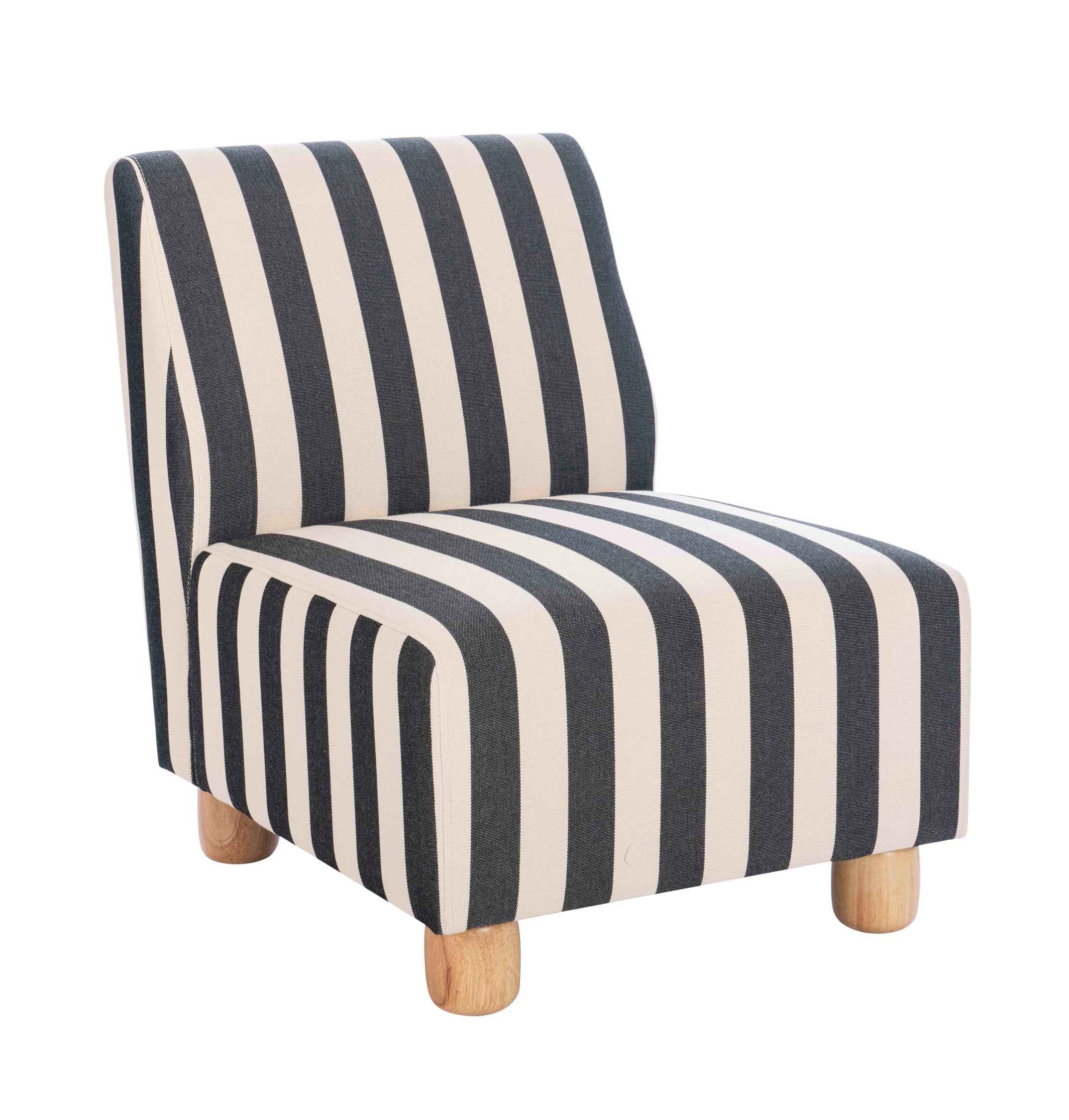 Rye Black & White Striped Armless Chair