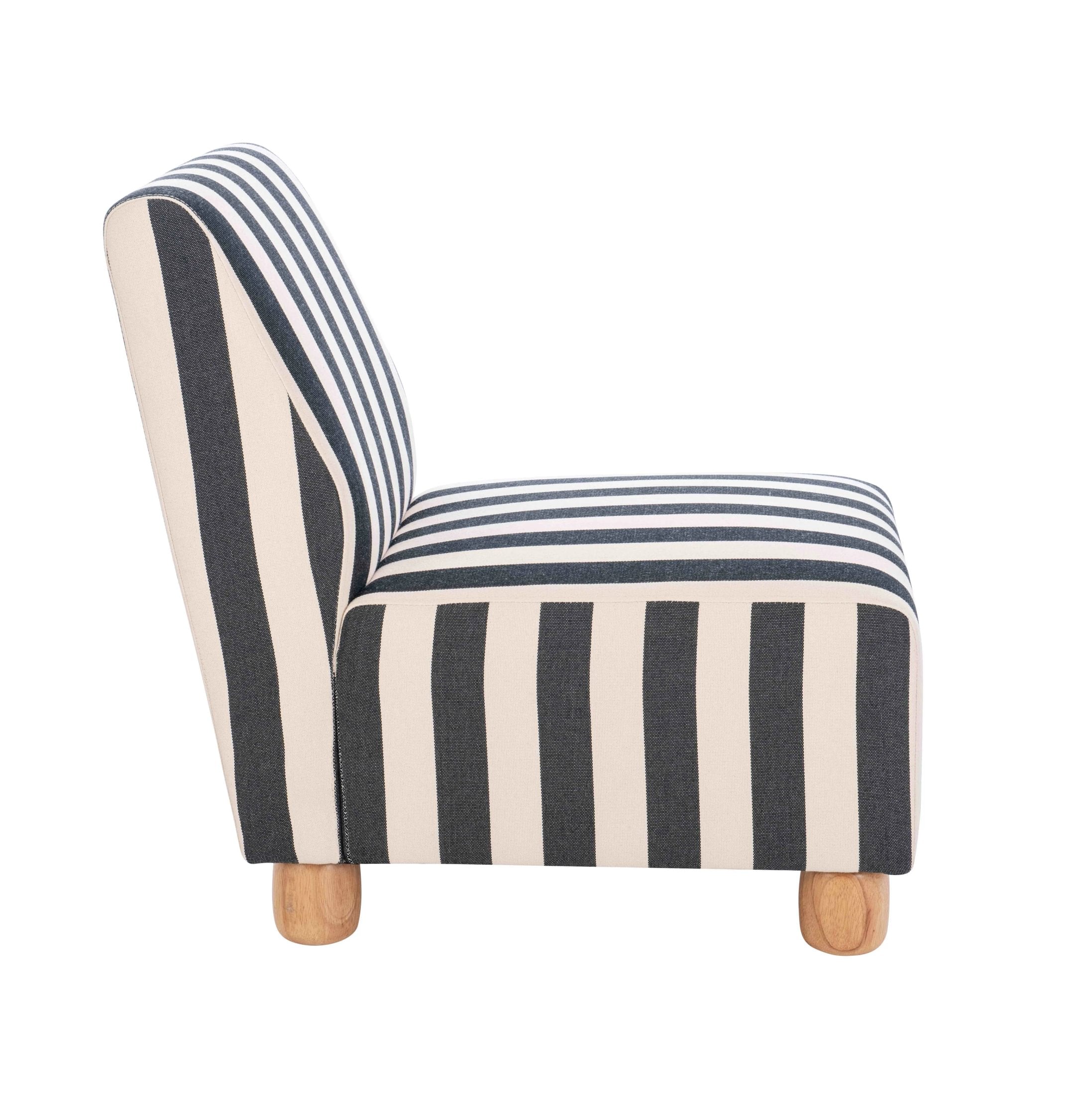 Rye Black & White Striped Armless Chair