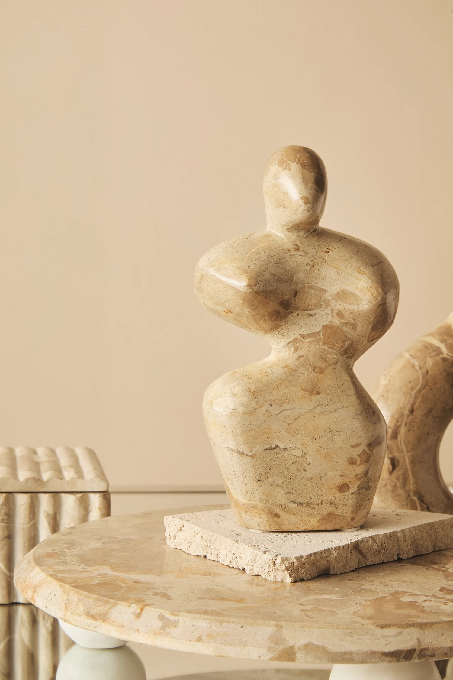 Cacao Chocolate Marble Abstract Sculpture